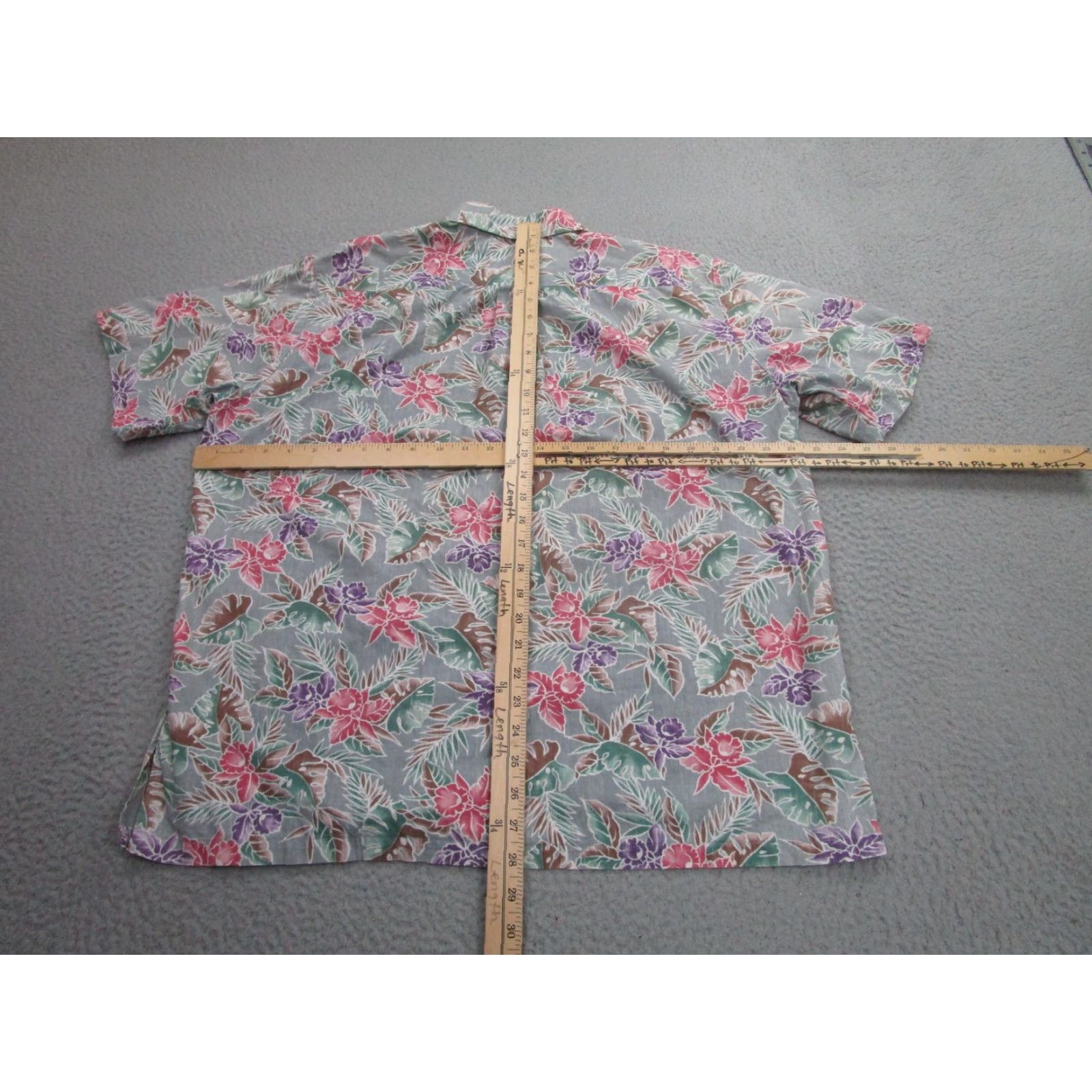 ALOHAS VINTAGE Cooke Street Shirt Mens XL Gray Floral Hawaiian Aloha Button Up Short Sleeve Womens? No, Mens. Size US XL / EU 56 / 4 - 5 Thumbnail