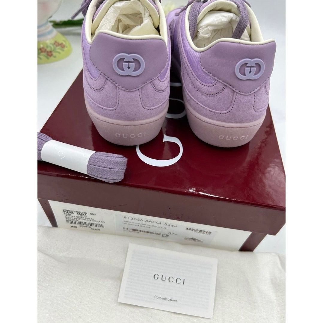 Gucci Gucci G 75 lilac suede sneakers interlocking G size 37.5 Size US 7.5 / IT 37.5 - 8 Thumbnail