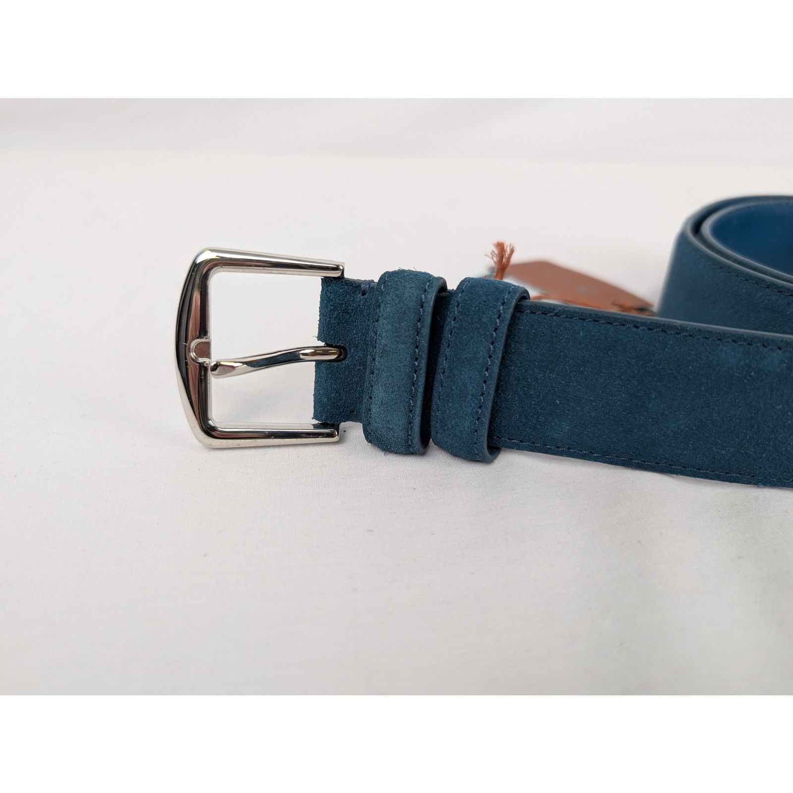 Loro Piana o1rshd1 Size: 80 / Men's 100% Suede Calf Split Belt in Green Size 32 - 5 Thumbnail