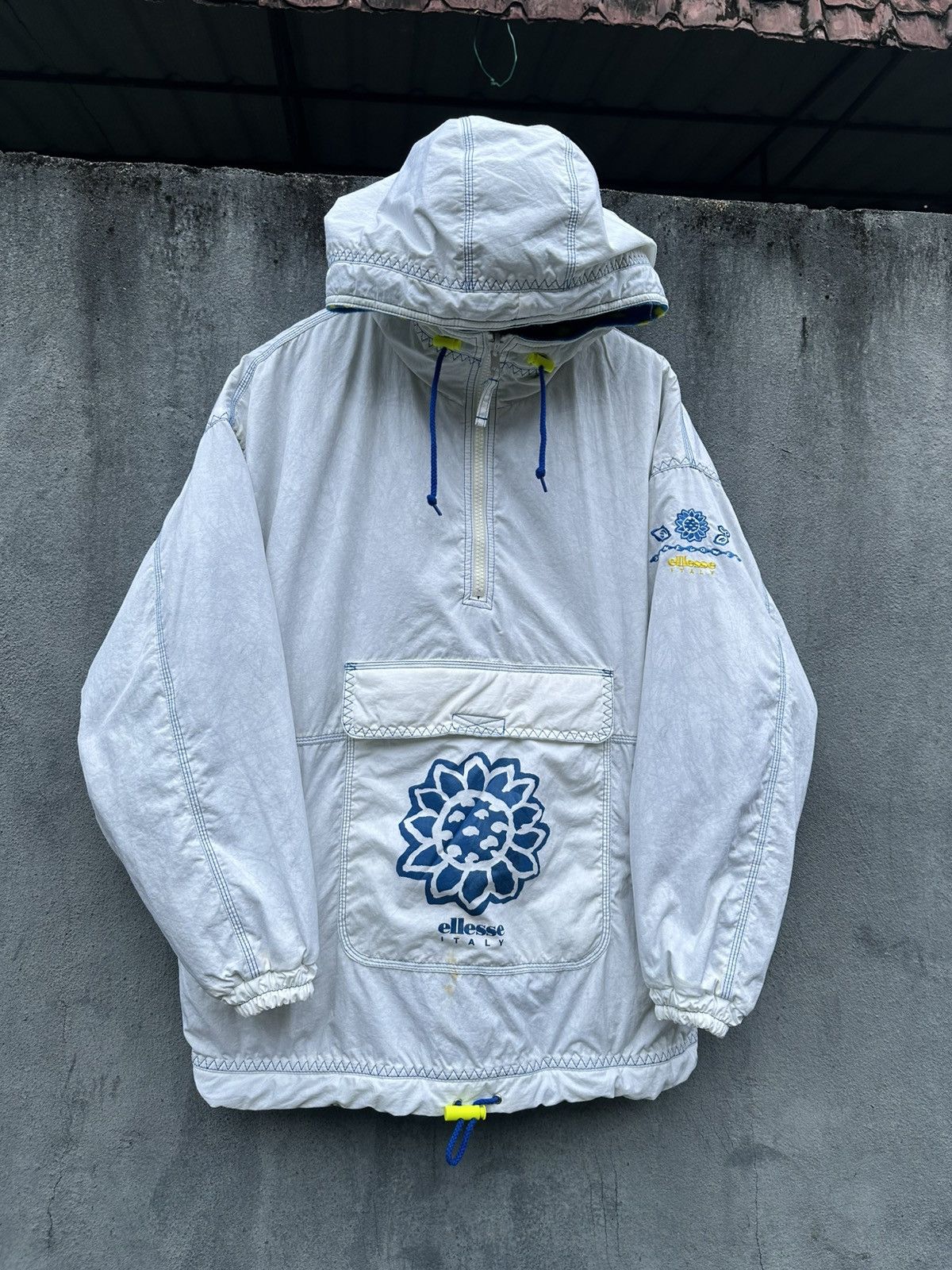 Ellesse 👹Ellese Reversible Sun Flower Pullover Jacket Size US XL / EU 56 / 4 - 4 Thumbnail