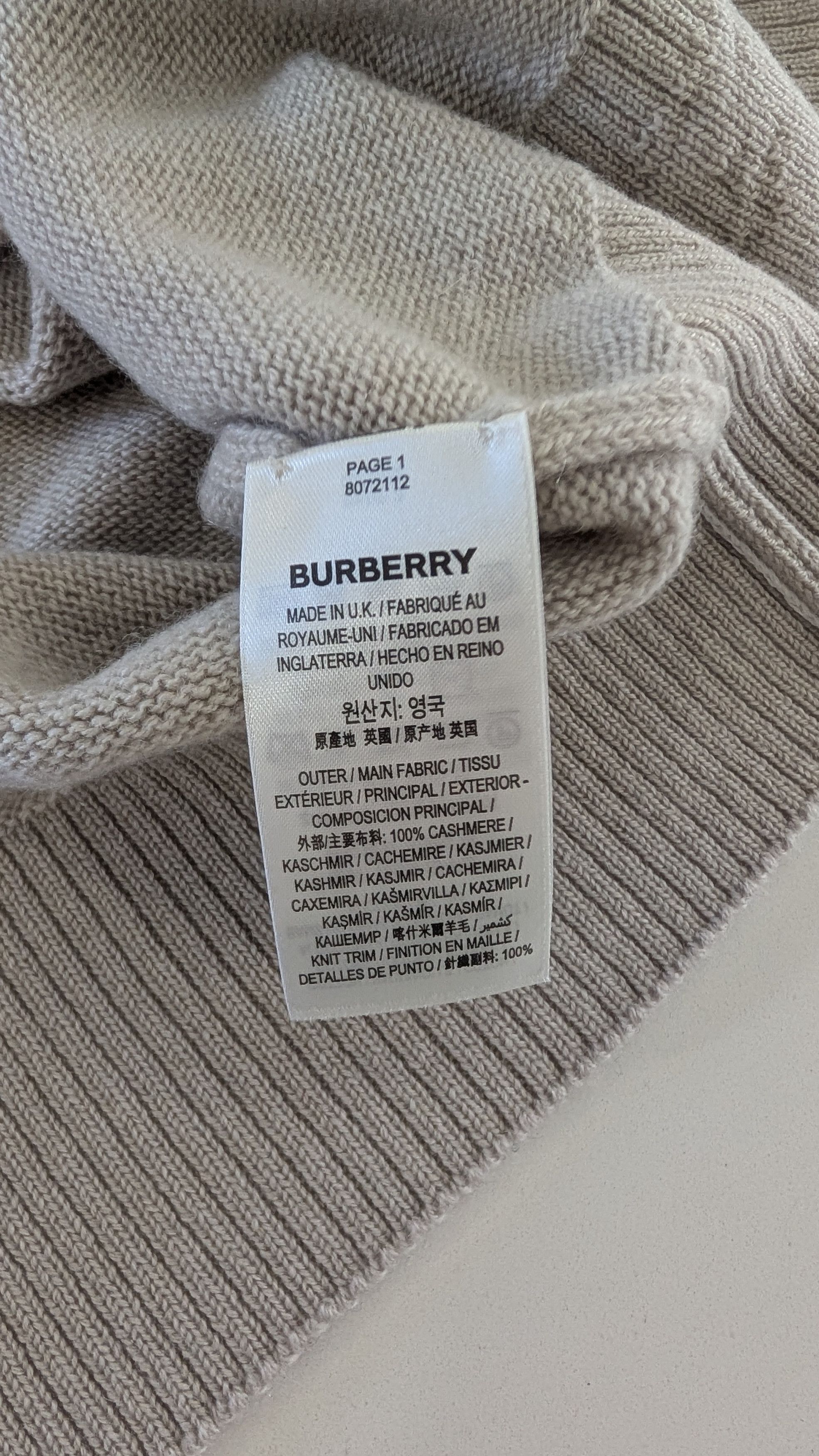 Burberry BURBERRY Grey 100% Cashmere Crew Neck Made in Scotland Size US S / EU 44-46 / 1 - 10 Thumbnail