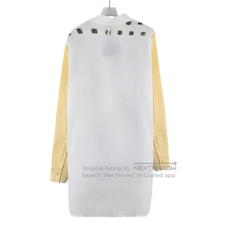 Loewe Loewe Color-blocked logo embroidered cotton long-sleeve sh Size XS / US 0-2 / IT 36-38 - 2 Thumbnail