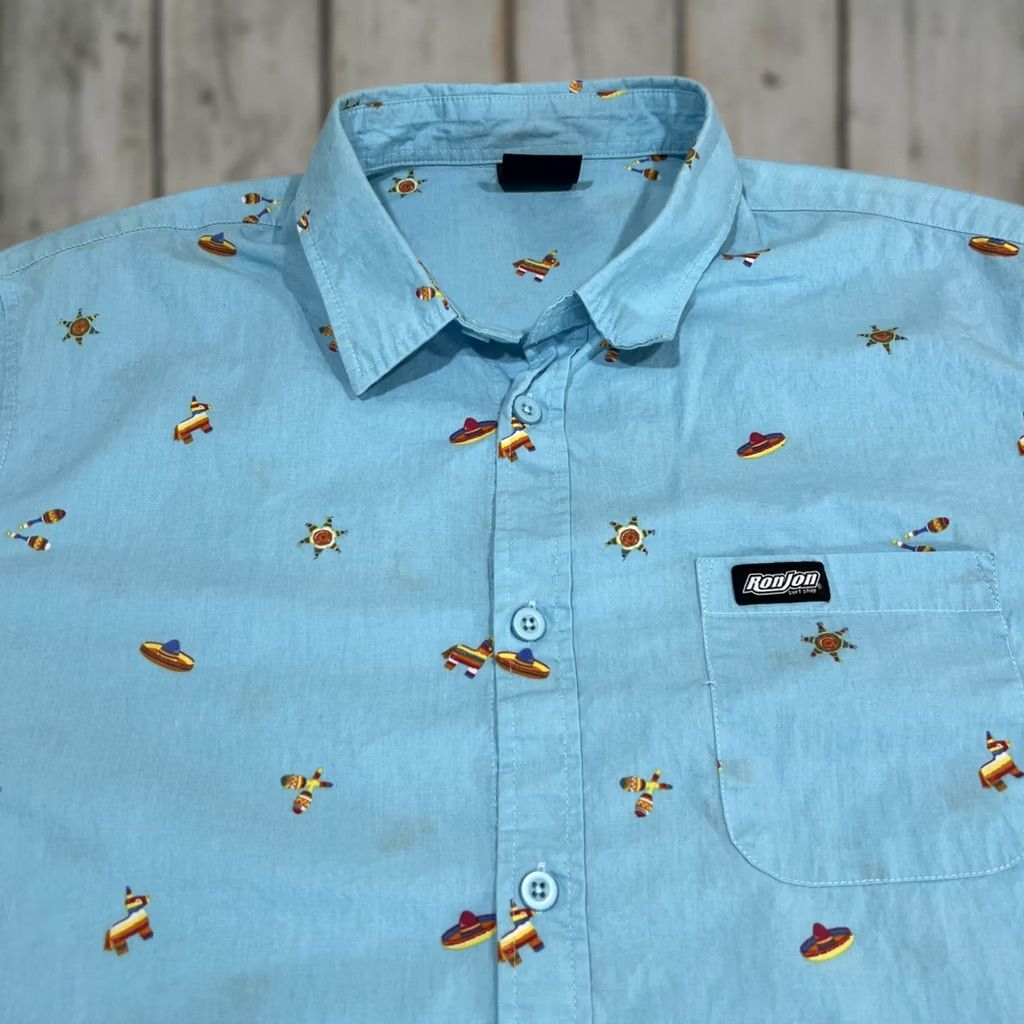 Ron Jon Surf Shop Ron Job Surf Shop Button-Up Shirt Men’s L Blue Fiesta Cinco De Mayo Blue Shirt Mens Large Blue Fiesta Cinco De Mayo Button-Up Shirt Size US L / EU 52-54 / 3 - 1 Thumbnail