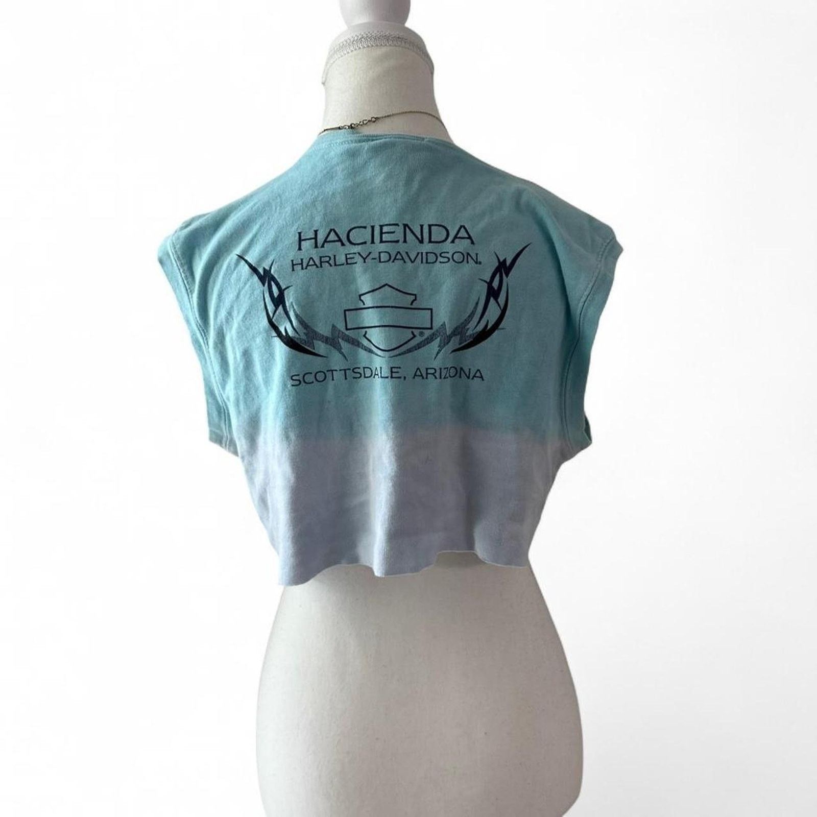 Harley Davidson Harley Davidson Cropped Tank Blue White 100%Cotton Size XL Size XL / US 12-14 / IT 48-50 - 2 Thumbnail
