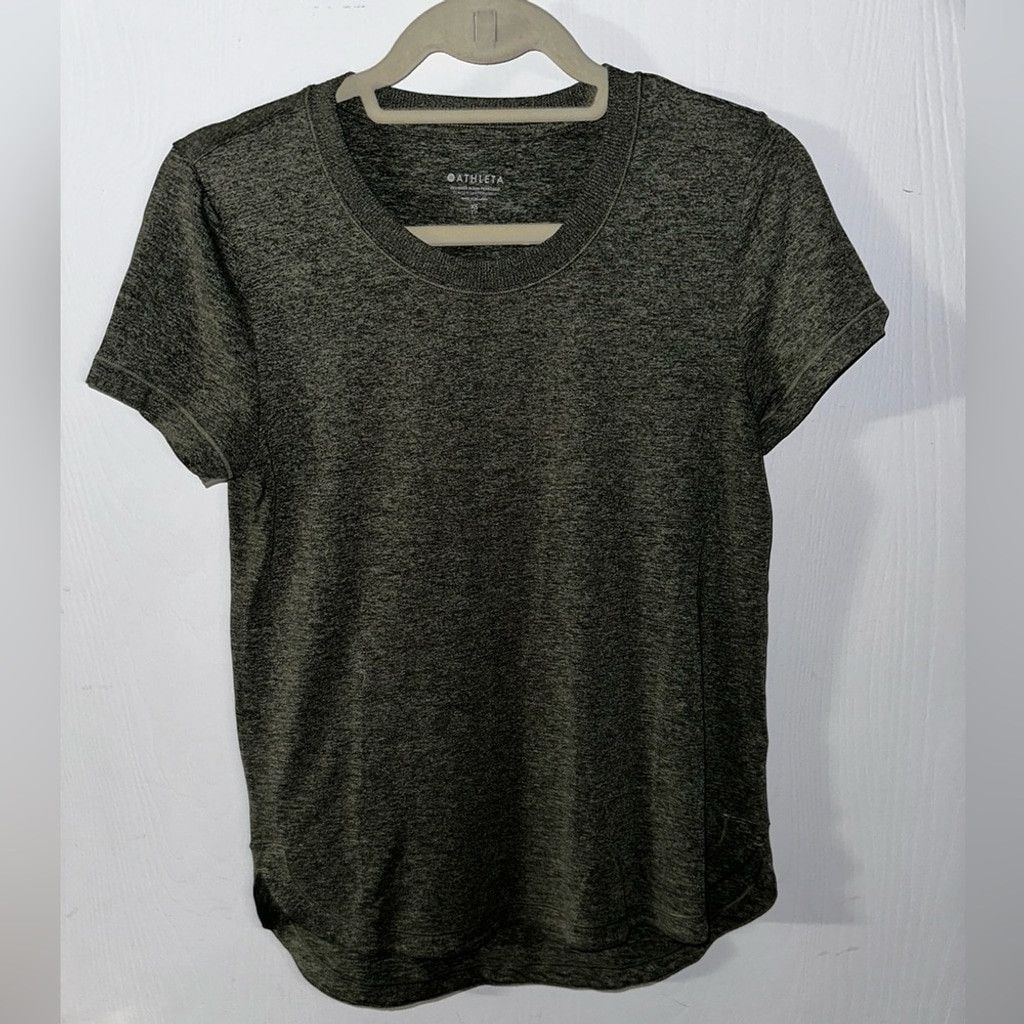 Athleta Athleta Heathered Hunter Green UpTempo Workout Tee Size XS / US 0-2 / IT 36-38 - 1 Thumbnail