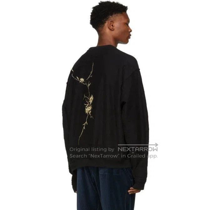 Haider Ackermann Haider Ackermann Black Floral Embroidered Sweatshirt. Size US XS / EU 42 / 0 - 9 Thumbnail