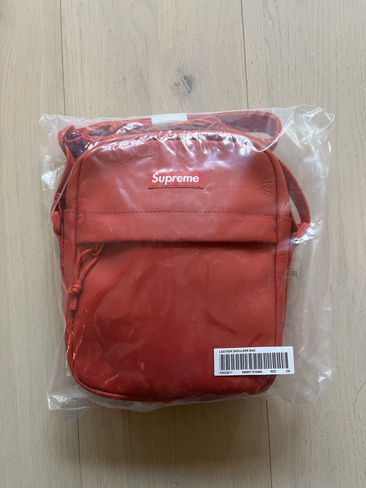 image of Supreme Fw23 Leather Shoulder Bag Red - , Men's