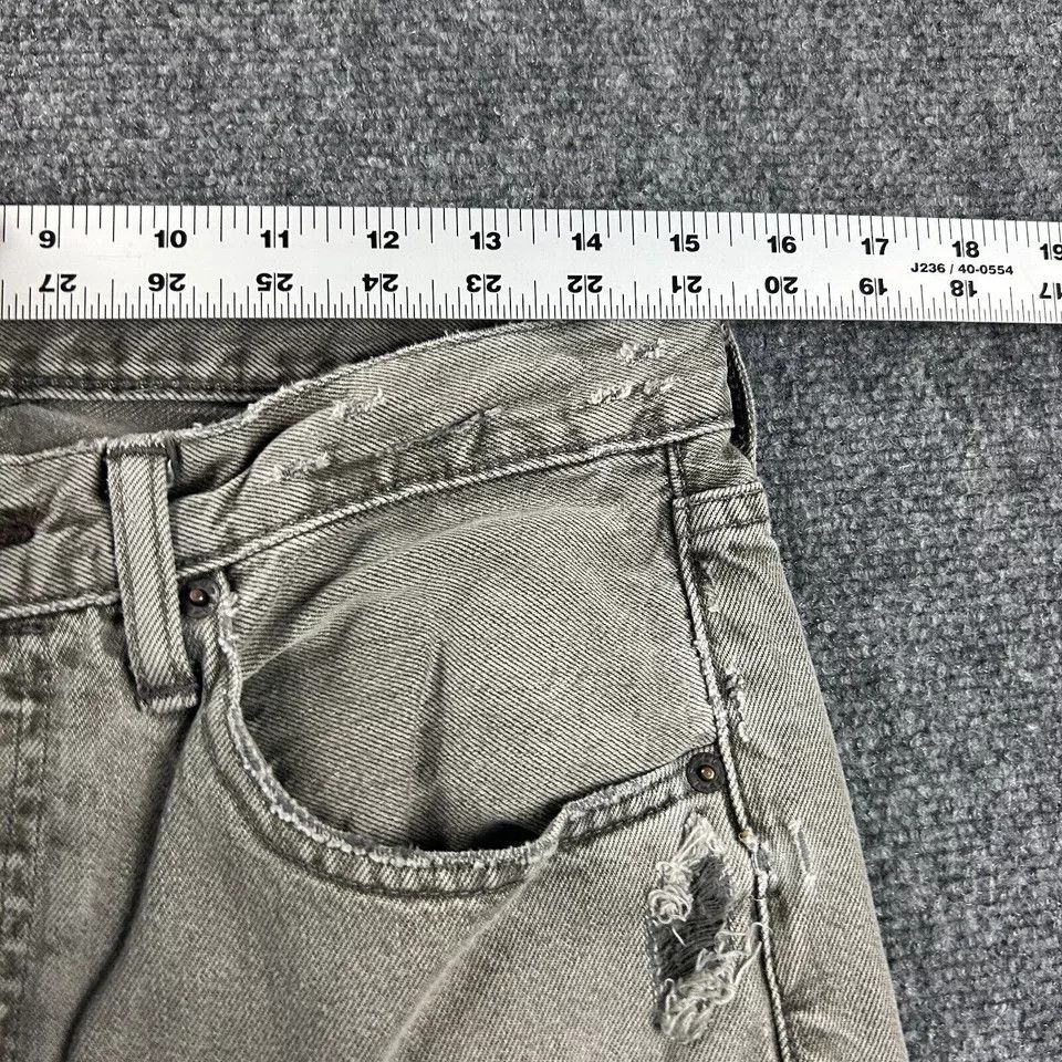 Levi's Levi's Jeans Mens 29x32 Gray Denim 501 CT Skinny Distressed Size US 29 - 3 Thumbnail