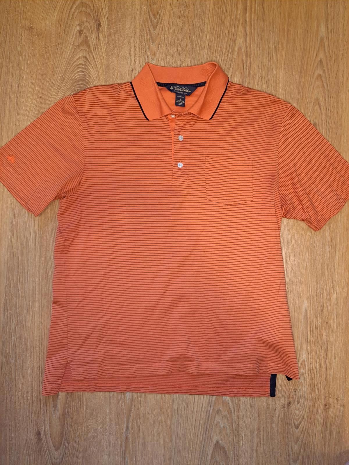 Brooks Brothers Brooks Brothers Polo Shirt Mens Medium Orange Striped Cotton Size US M / EU 48-50 / 2 - 1 Thumbnail