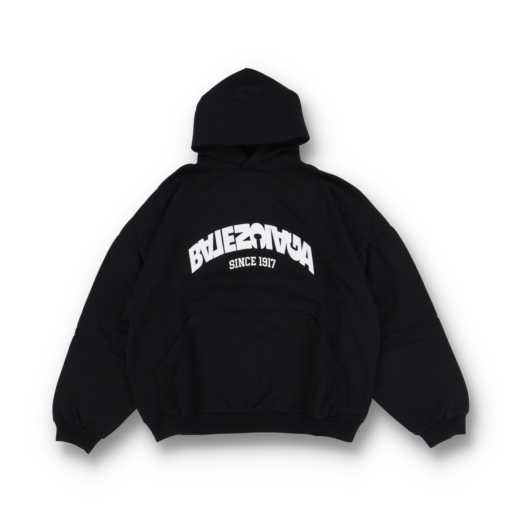 Balenciaga Black Embroidered Back Flip Logo Oversized Hoodie Size US XS / EU 42 / 0 - 1 Thumbnail