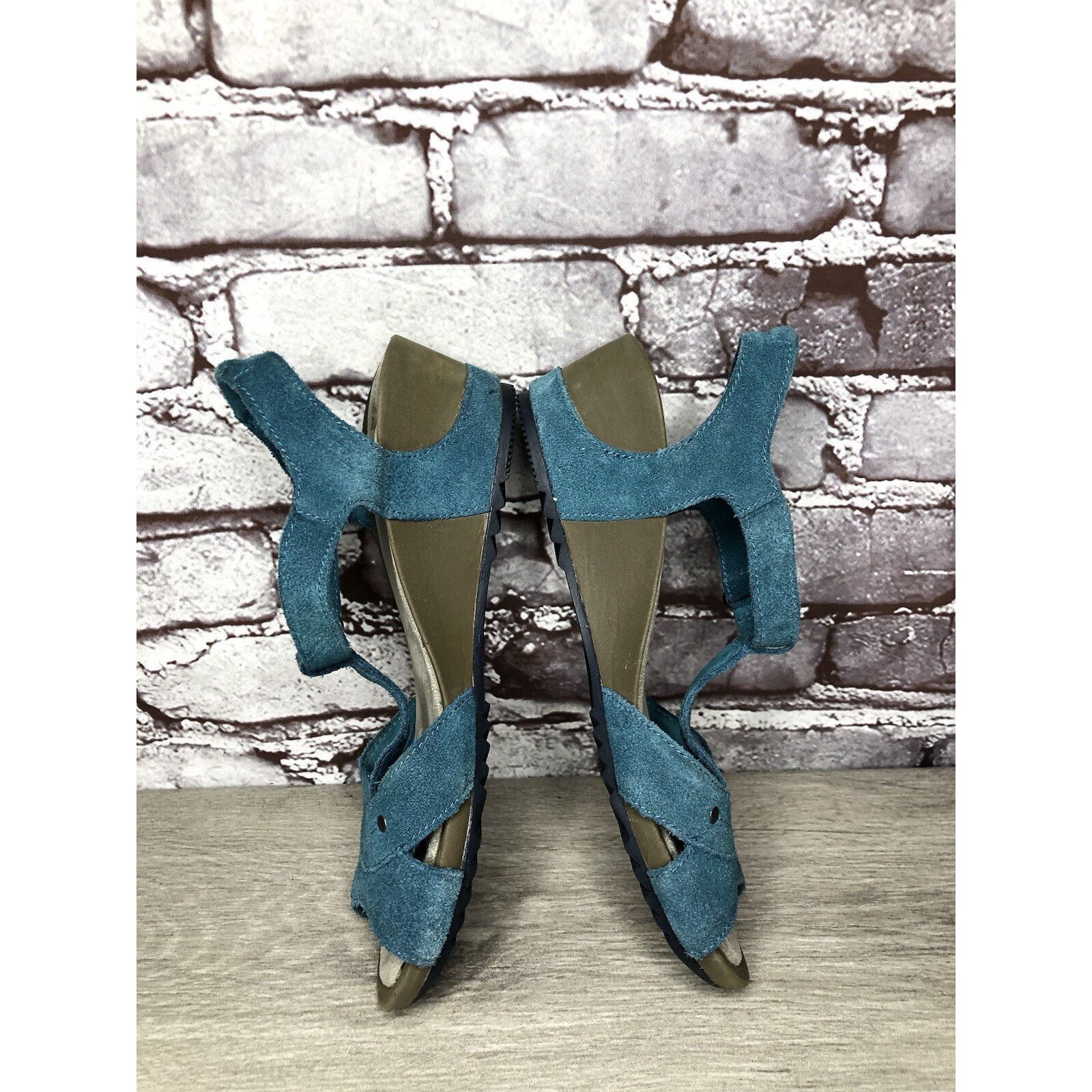 Merrell Merrell Revalli Dragonfly Blue Teal Leather Strappy Wedge Sa Size US 7 / IT 37 - 10 Thumbnail