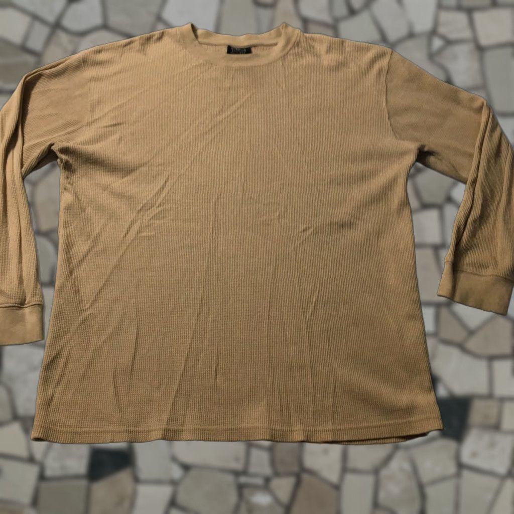 Southpole VINTAGE Southpole Thermal Waffle-Knit Long-sleeved 3XL BEIGE Shirt Mens Hip Hop 90s Thermal Lightweight Logo Vintage Theme Size US XXL / EU 58 / 5 - 1 Thumbnail