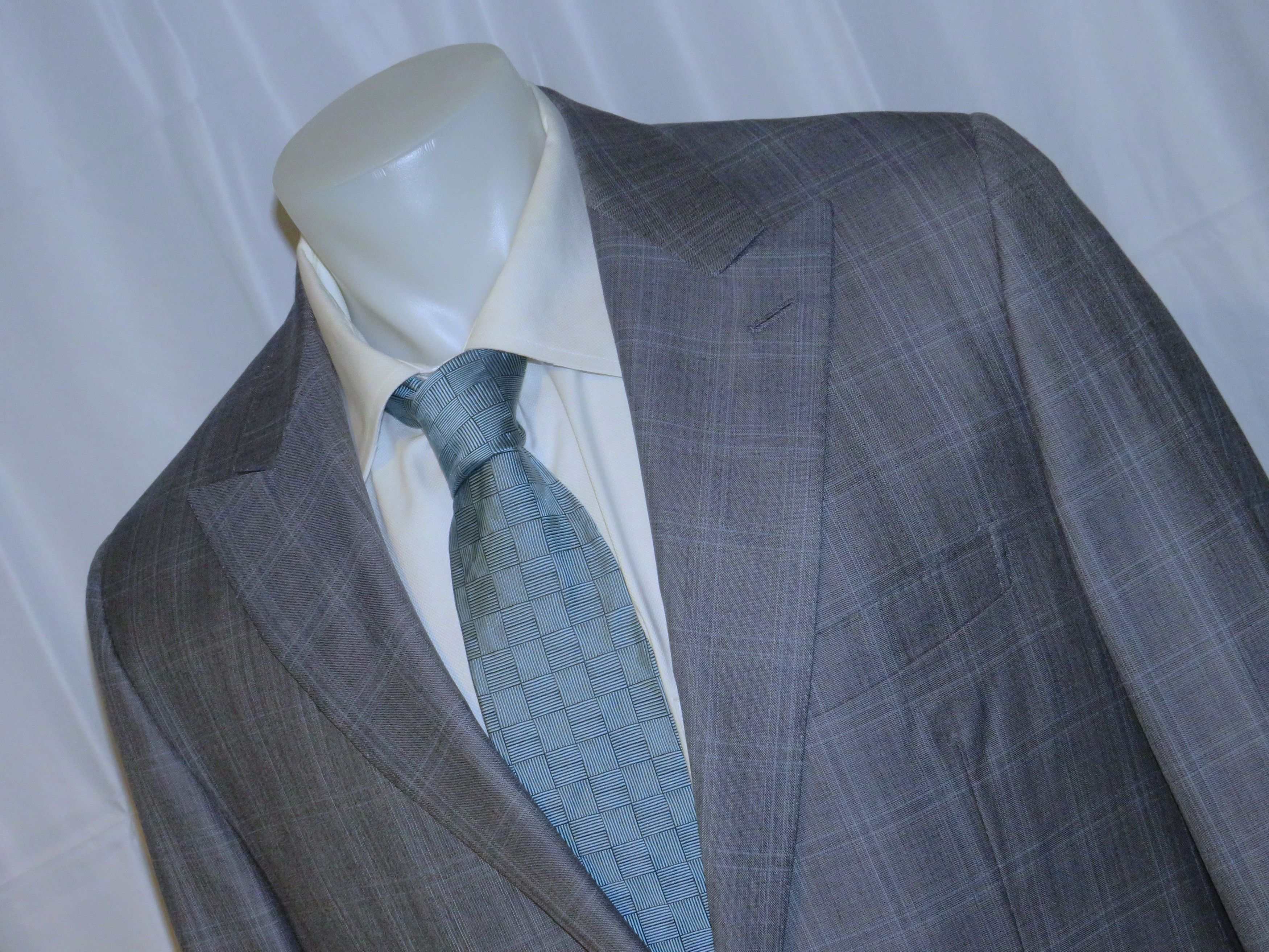 Other Marcello Vero x D'Avenza Gray Plaid Two Button Blazer 43R Size 44R - 4 Thumbnail