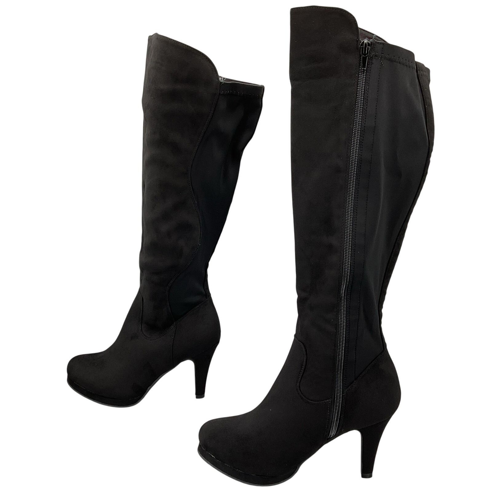 Other NEW Katliu Women's Knee High Heeled Boots Black Size 8.5 Size US 8.5 / IT 38.5 - 2 Thumbnail