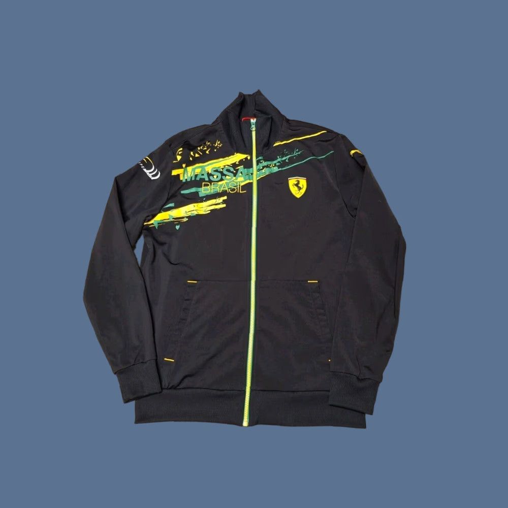 Puma PUMA Ferrari Sports Car Felipe Massa Brazil Zip Track Jacket M Men's Black 100% Polyester Sports Track Jacket Cars Zip Size US M / EU 48-50 / 2 - 1 Thumbnail