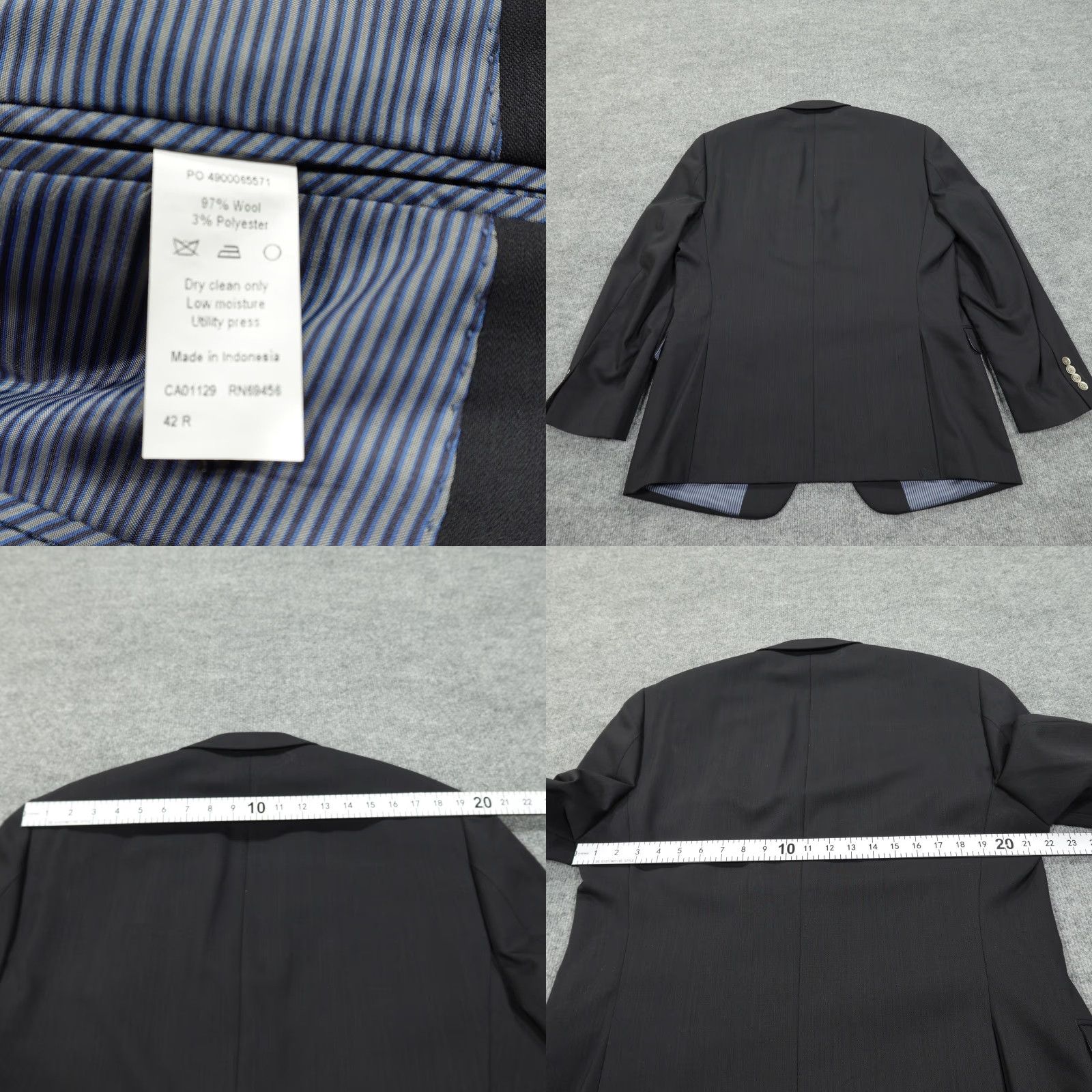 Calvin Klein Calvin Klein Blazer Men 42R Black Wool Blend Two Button Suit Jacket Coat Classic Size 42R - 8 Thumbnail