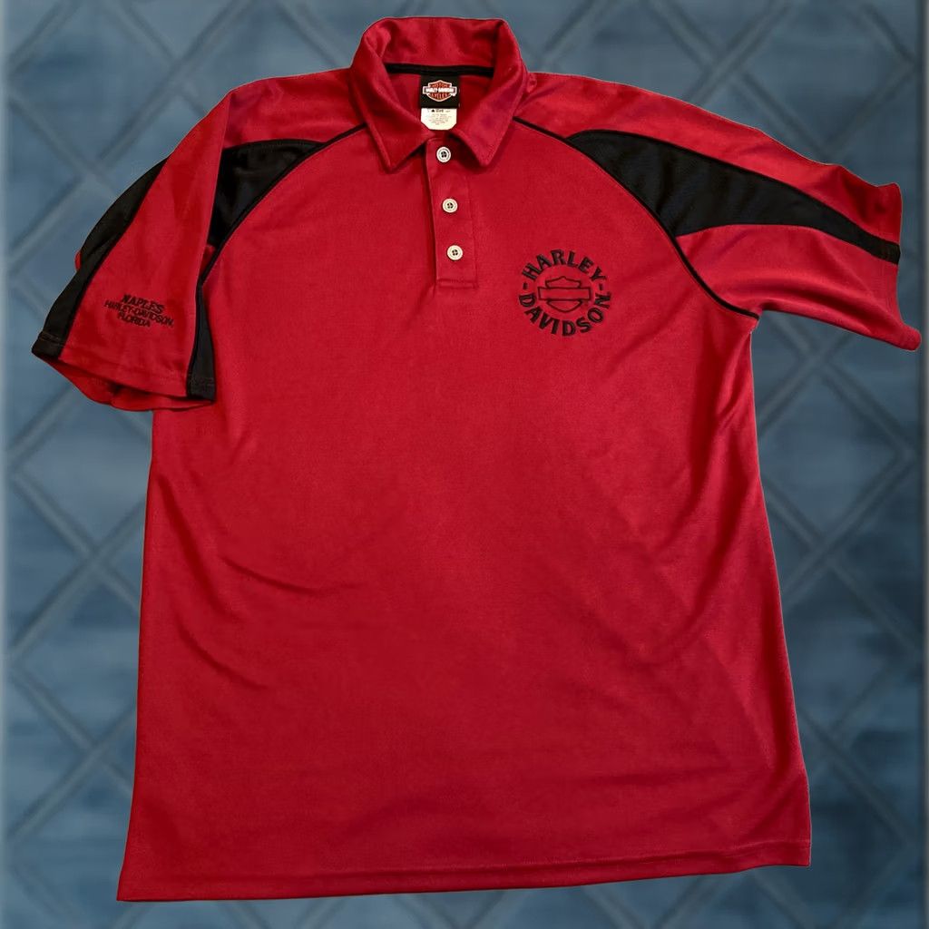 Harley Davidson Harley Davidson Golf Polo Shirt - Mens Burgundy Short Sleeve - Size L Size US L / EU 52-54 / 3 - 1 Thumbnail