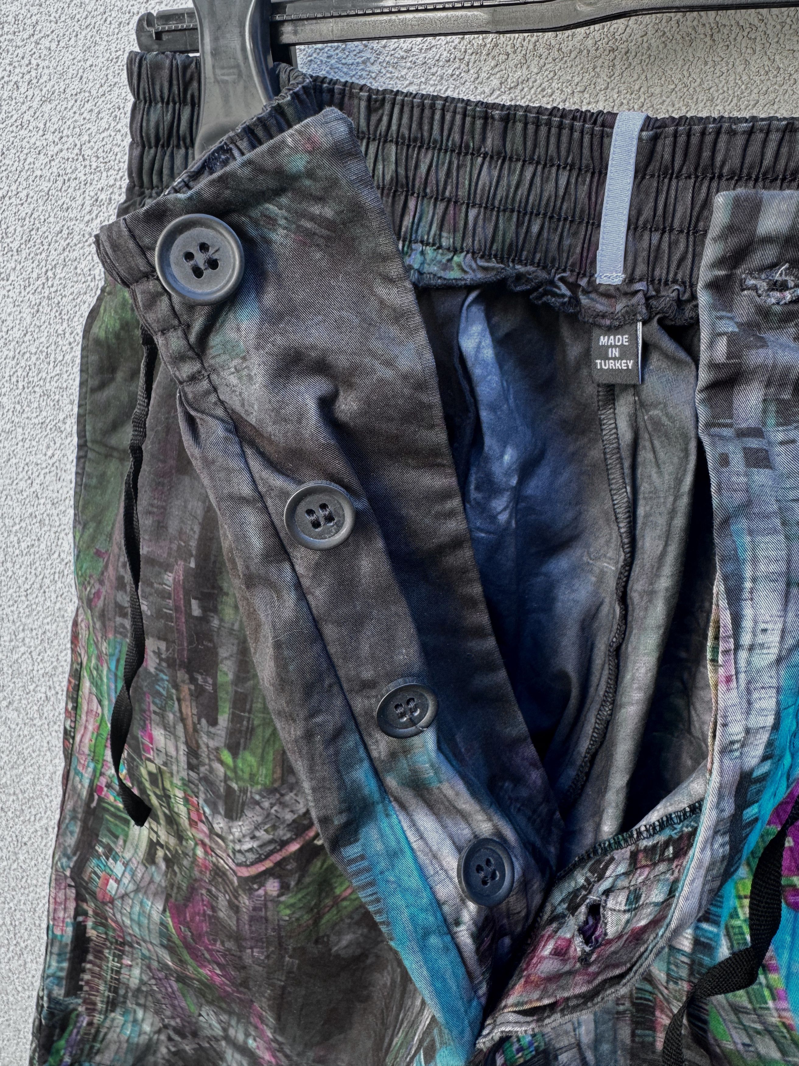 Alexander McQueen McQ Alexander Mc Queen 'Striae' Black Bruised TieDye Shorts Size US 31 - 7 Thumbnail
