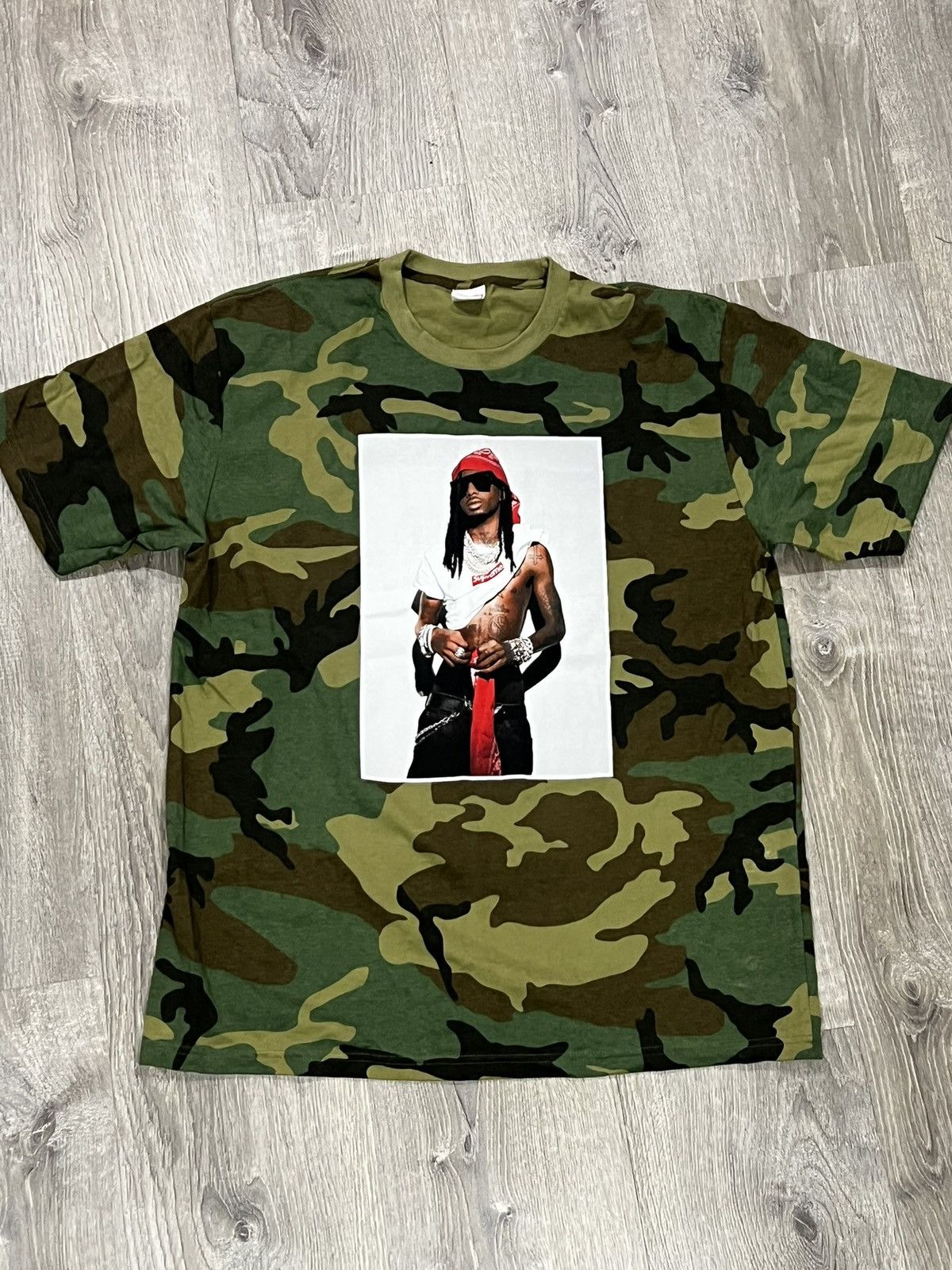 Supreme Supreme Playboi Carti Tee Woodland Camo | Grailed