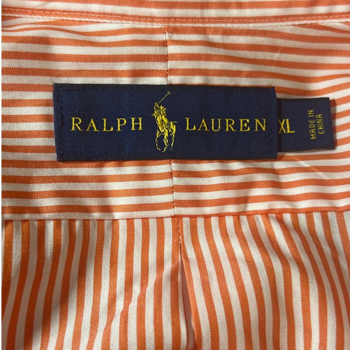 Ralph Lauren Ralph Lauren Classics Orange White Stripe Button Shirt XL Size US XL / EU 56 / 4 - 5 Thumbnail
