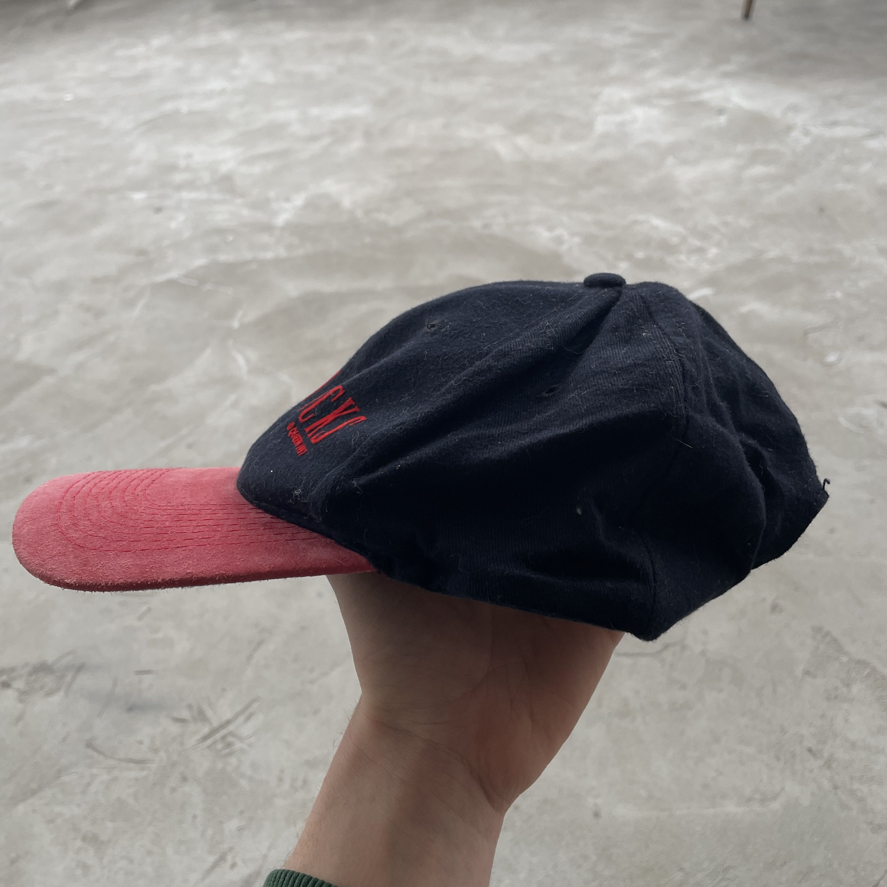 Vintage Vintage 1997 Queen Rocks Band Promo Cap Red Suede Visor Size ONE SIZE - 2 Thumbnail