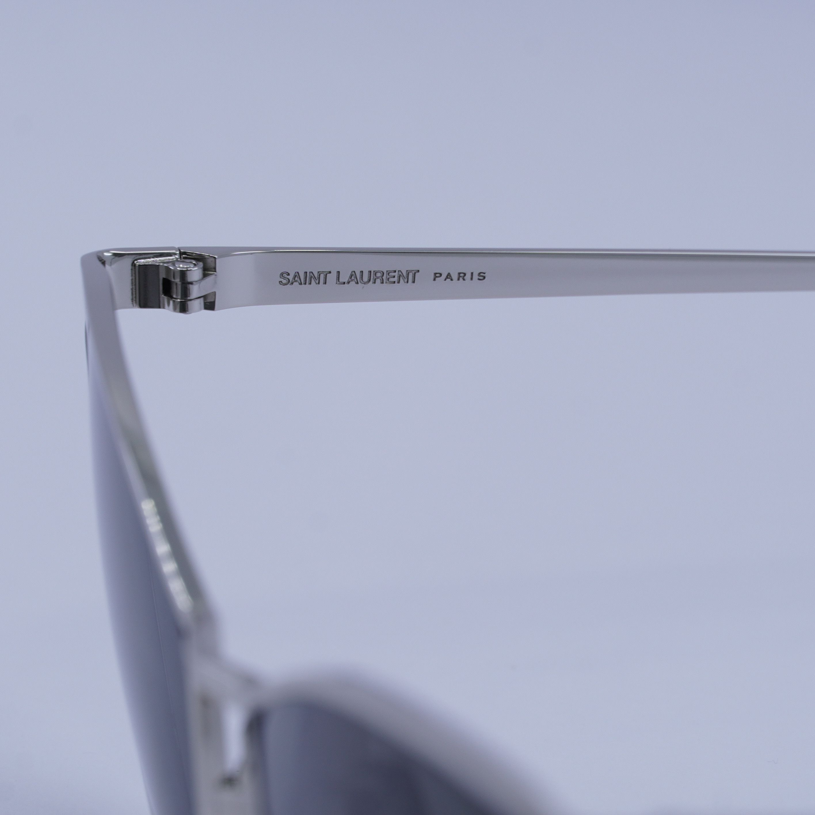 Saint Laurent Paris Saint Laurent SL409 001 Sunglasses Silver Cat Eye Frame Size ONE SIZE - 9 Thumbnail