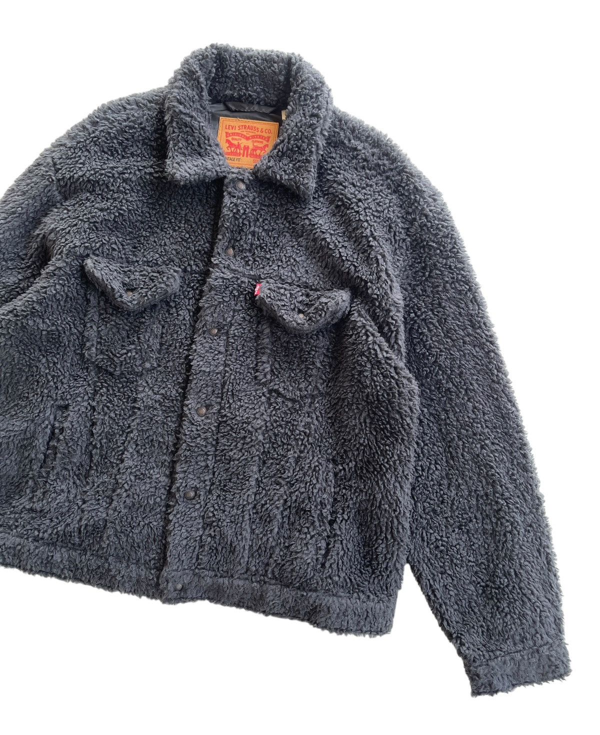 Levi's Vintage Clothing Mens Cozy Sherpa Fleece Trucker Jacket Size US L / EU 52-54 / 3 - 5 Thumbnail
