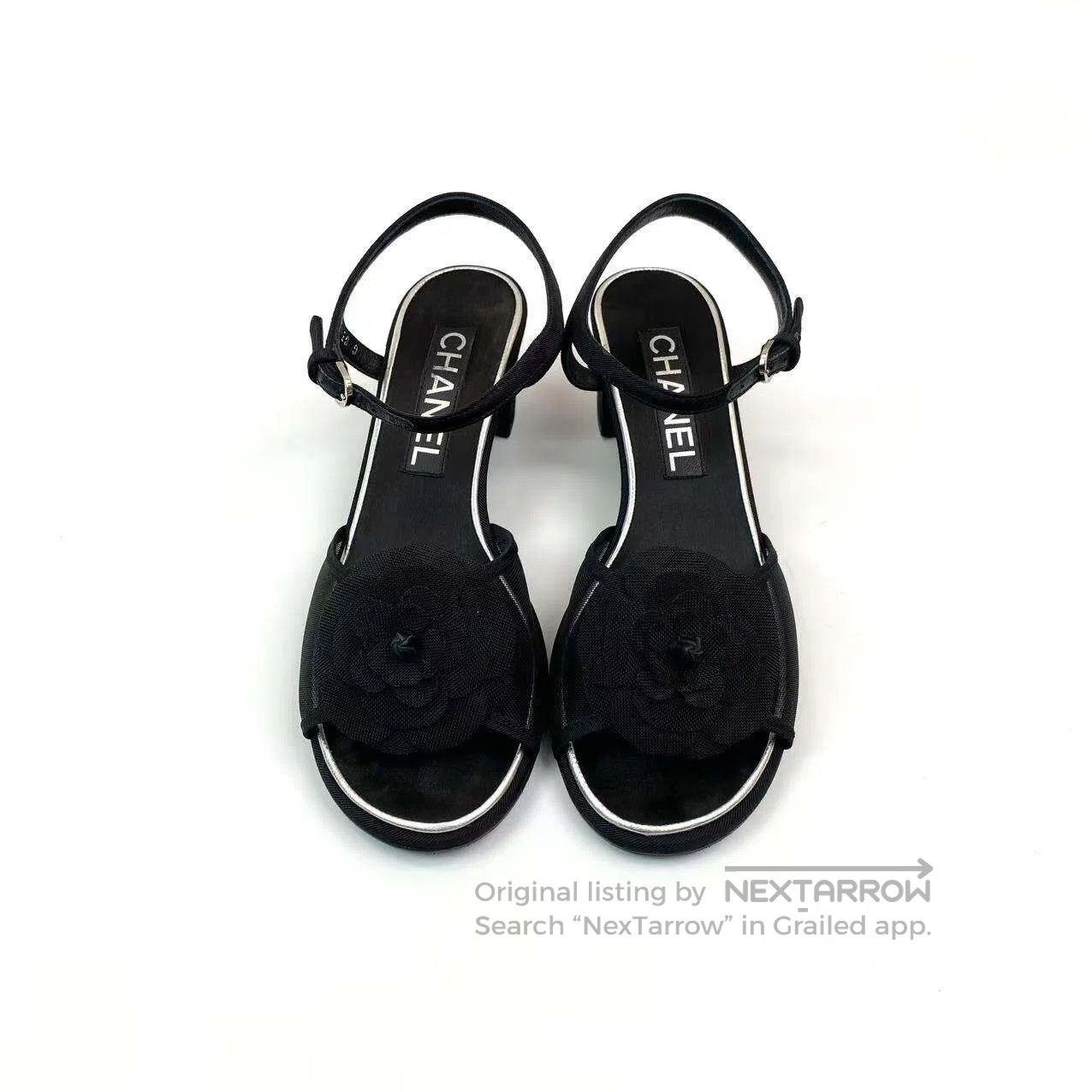 Other Chanel Camellia double C logo thick-heeled sandals| Size US 5 / IT 35 - 2 Thumbnail
