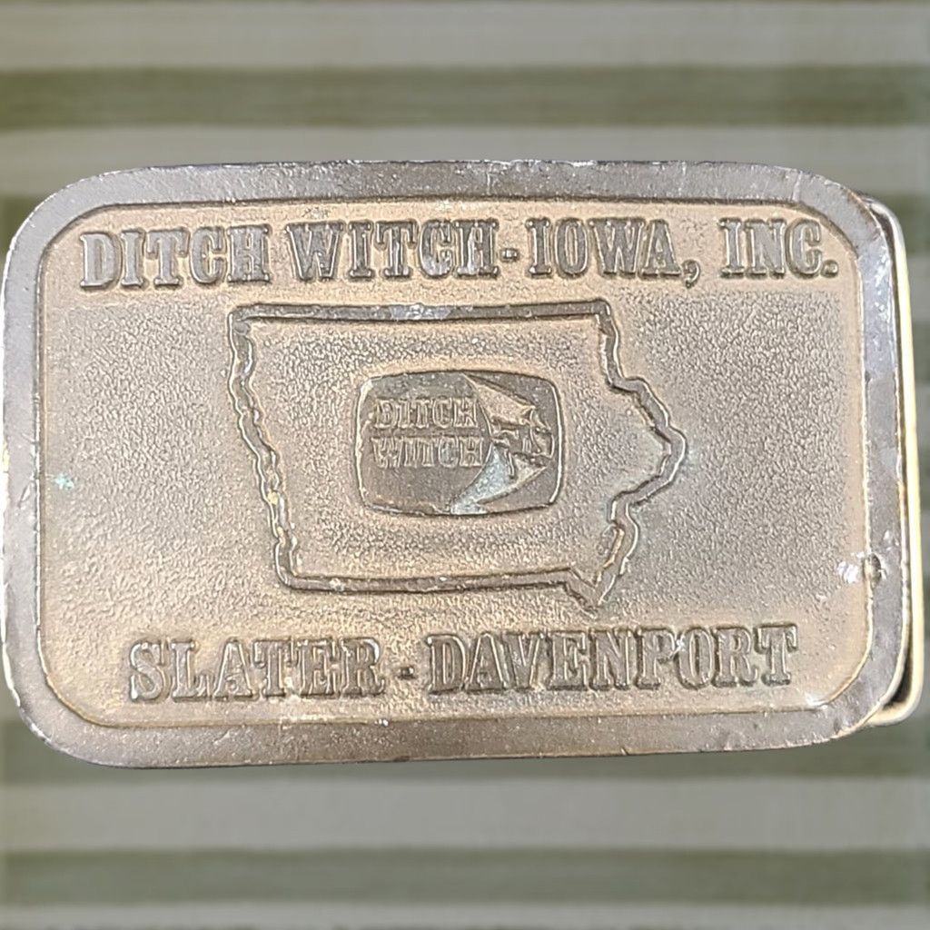 Vintage VINTAGE Hit Line Ditch Witch Solid Brass Belt Buckle 3” Bronze Cowboy Western Rockabilly Adult Unisex Mens Womens 1980s Size ONE SIZE - 1 Thumbnail