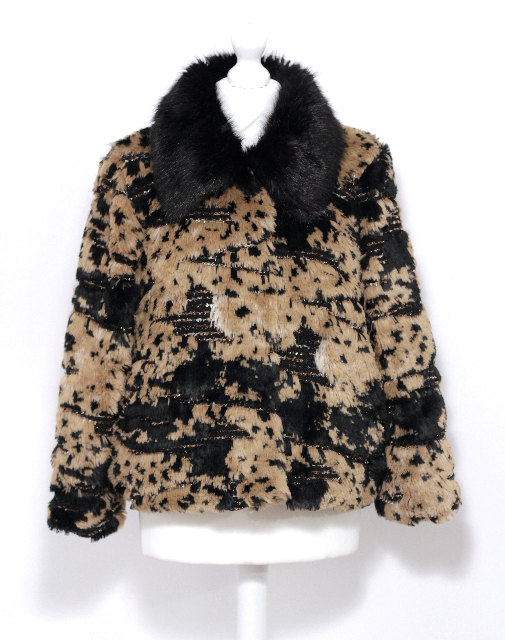 Other Faux fur jacket with tweed, leopard print Size ONE SIZE - 1 Thumbnail