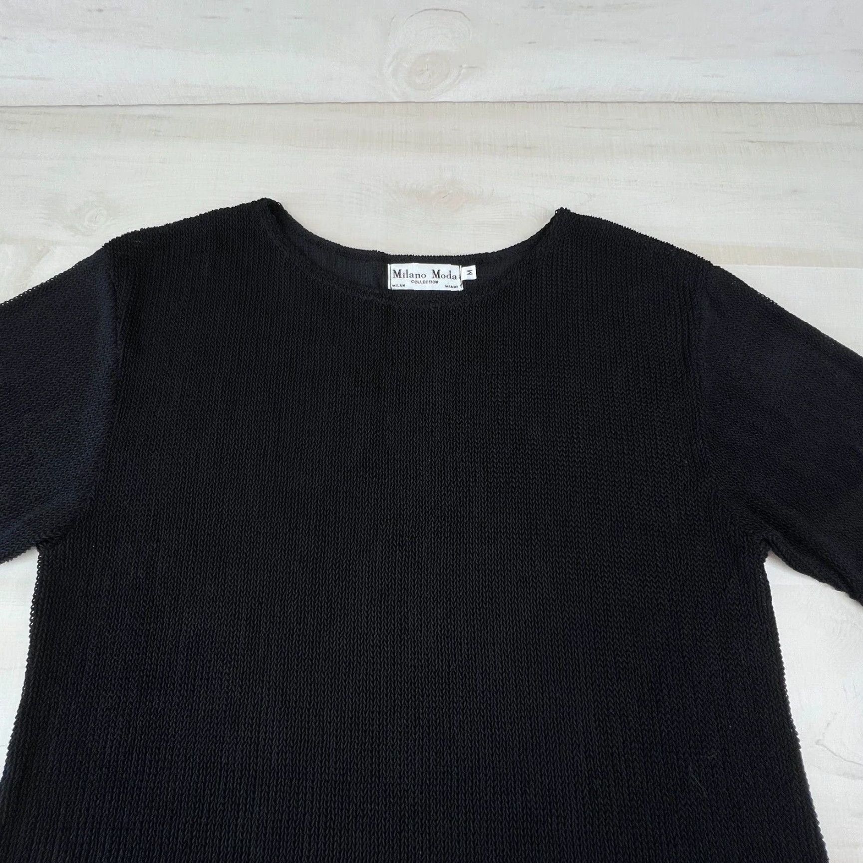 Vintage Milano Moda Womens Sweater Medium Black Extra Large Soft Size M / US 6-8 / IT 42-44 - 2 Thumbnail