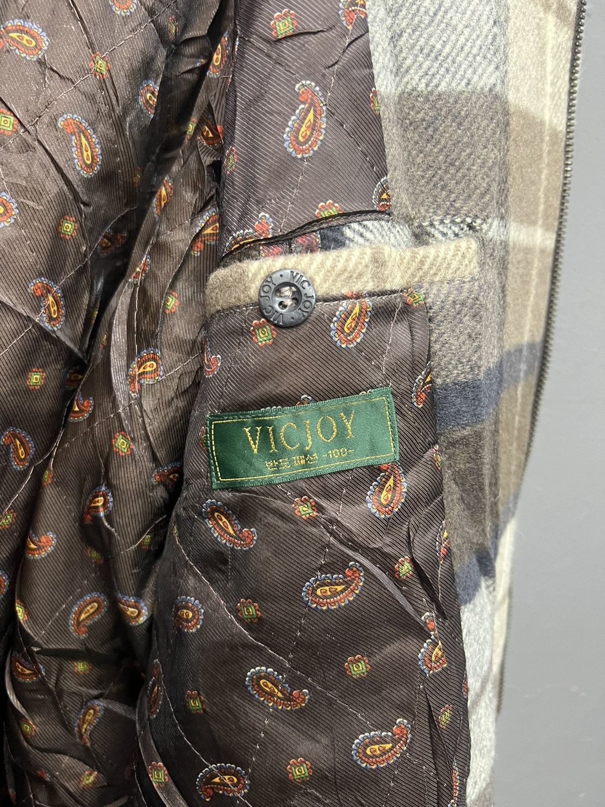 Vintage Vintage VicJoy Plaid Wool Bomber Jacket Size US L / EU 52-54 / 3 - 7 Thumbnail