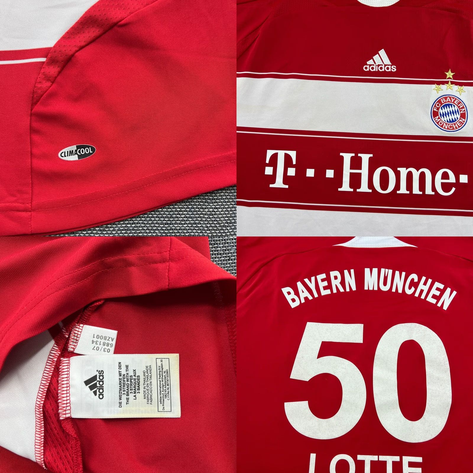 Adidas Bayern Munich 2007 2008 Home Football Jersey Mens 3XL Adidas Shirt Size US XXL / EU 58 / 5 - 8 Thumbnail