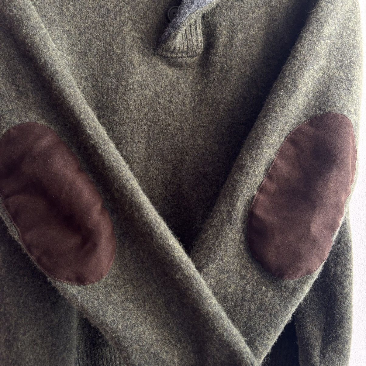 Barbour Vintage Barbour Essential Half Zip Wool Sweater Olive Green Size US M / EU 48-50 / 2 - 3 Thumbnail