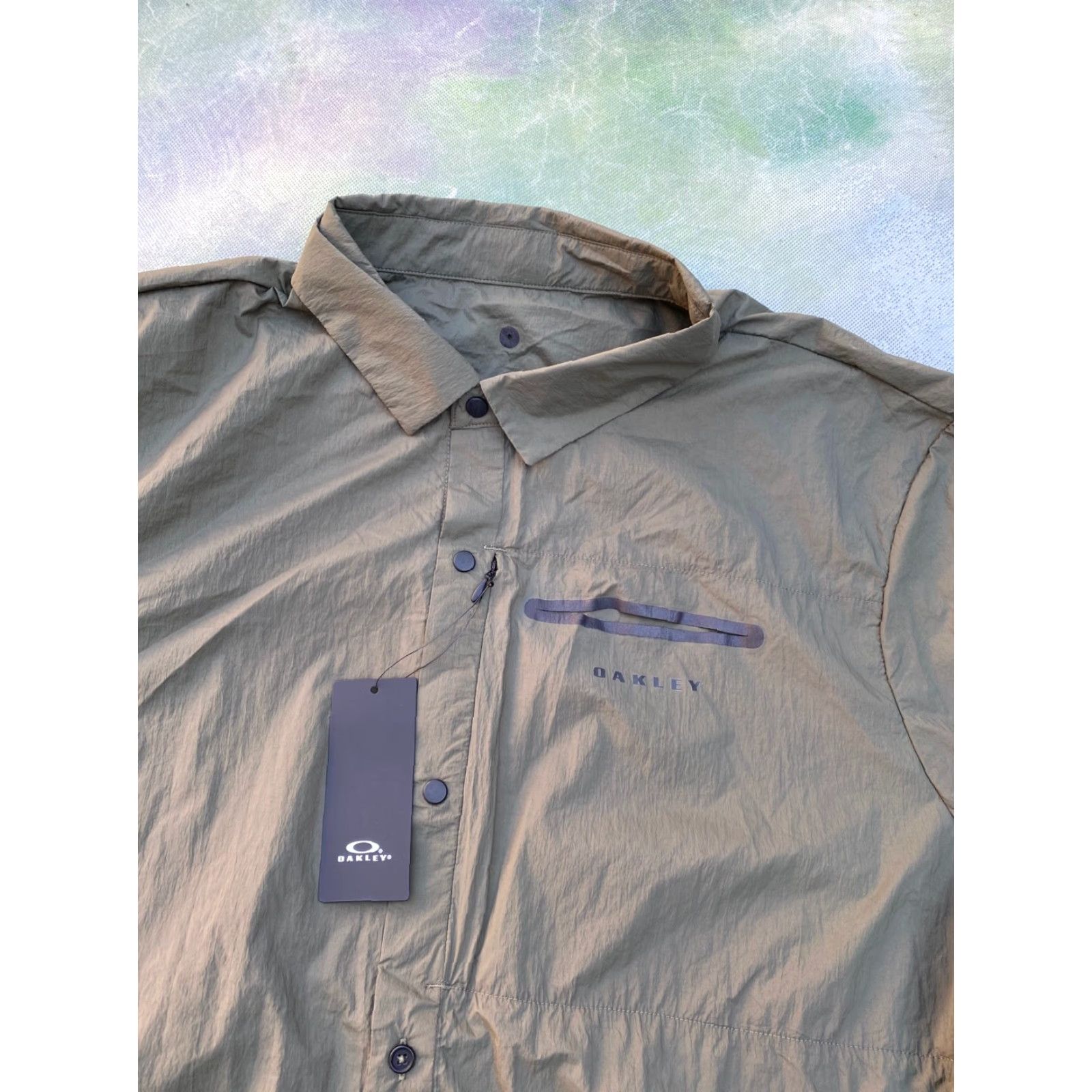 Oakley Custom Fit Men's Dark Brush Long Sleeve Utility Nylon Shirt XL Size