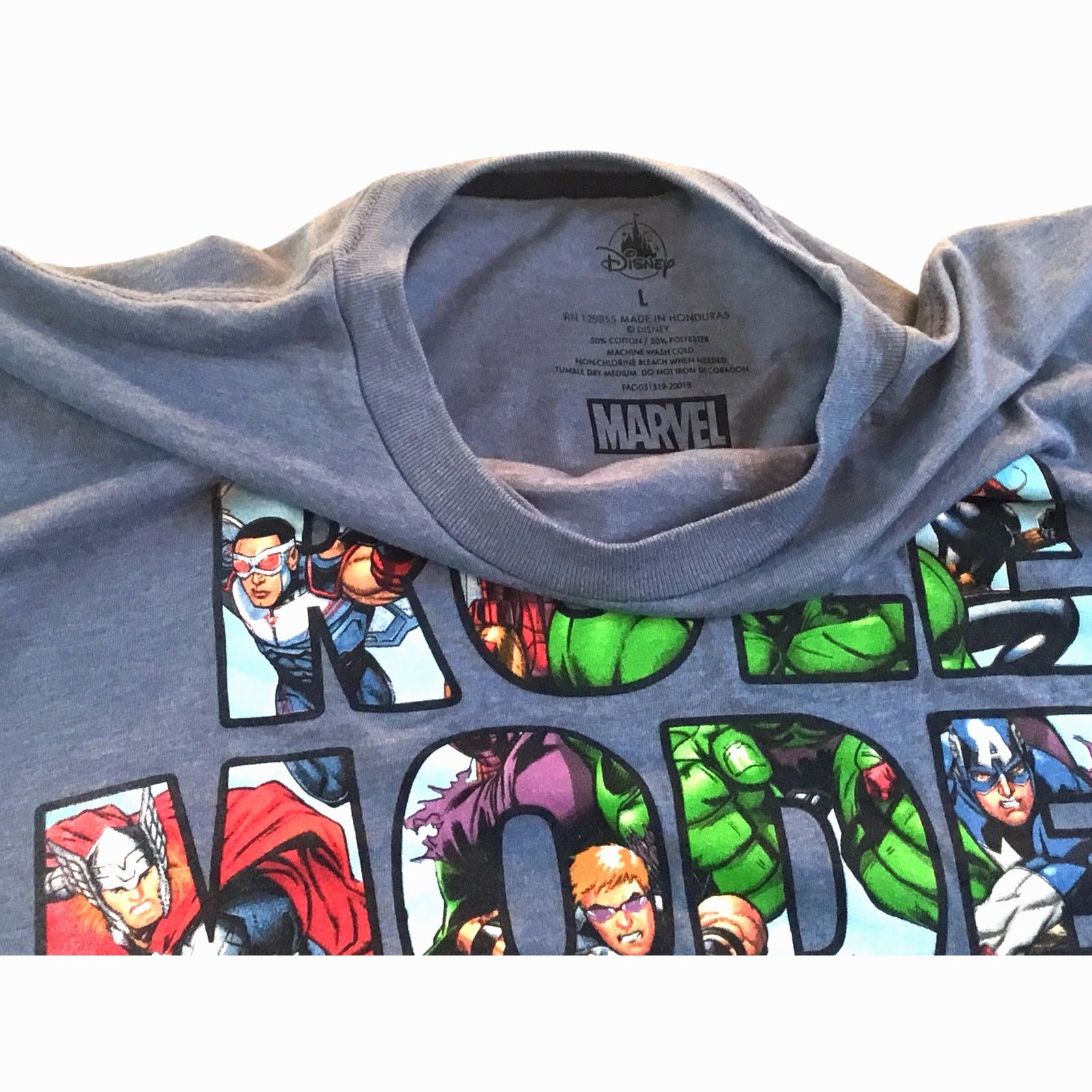 Marvel Comics Disney Marvel Avengers Role Model Lettering Blue T-Shirt L Size US L / EU 52-54 / 3 - 3 Thumbnail