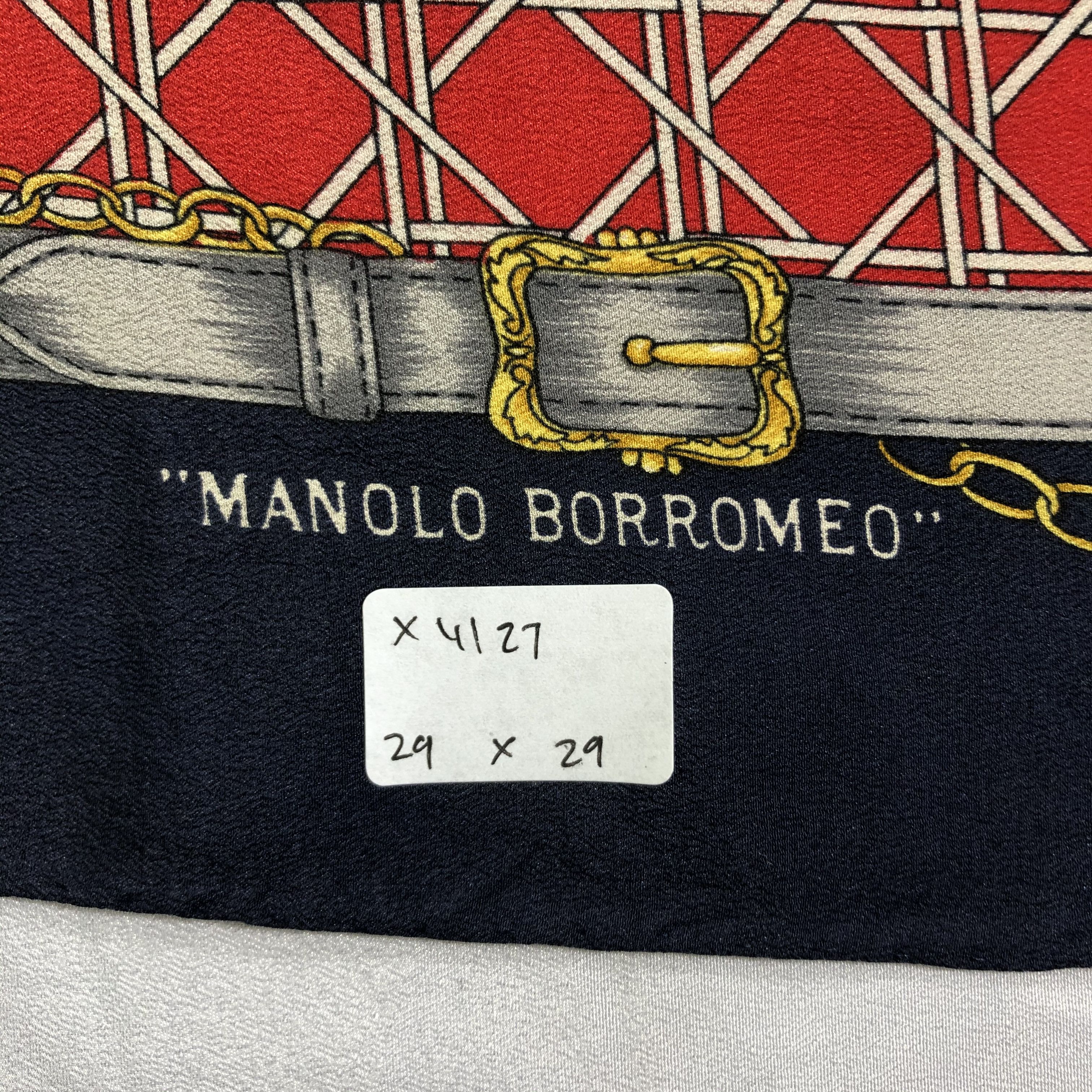 Vintage Vintage Manolo Borromeo Silk Scarf Size ONE SIZE - 6 Thumbnail