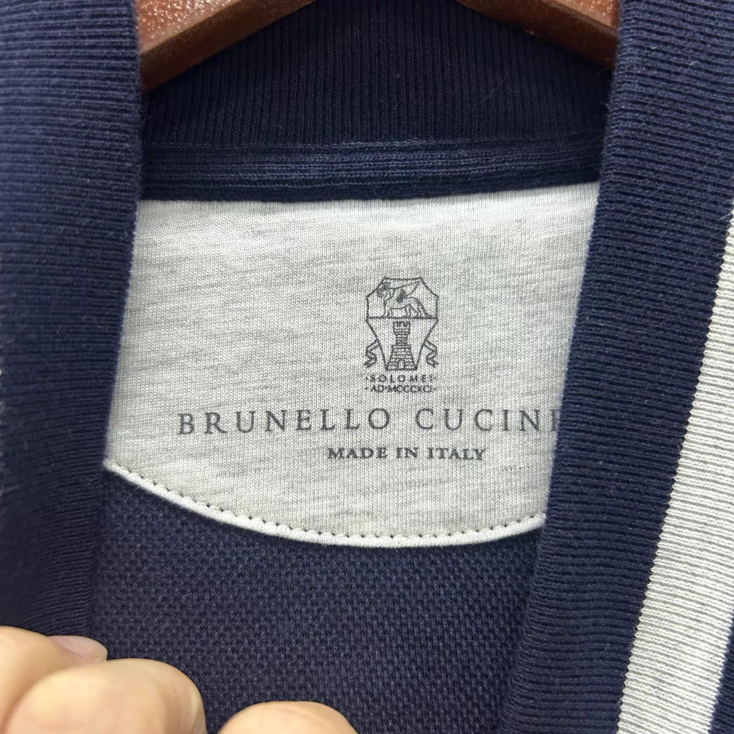 Brunello Cucinelli Brunello Cucinelli Navy Colorblock BaseballJacket XL 99 Size US XL / EU 56 / 4 - 3 Thumbnail