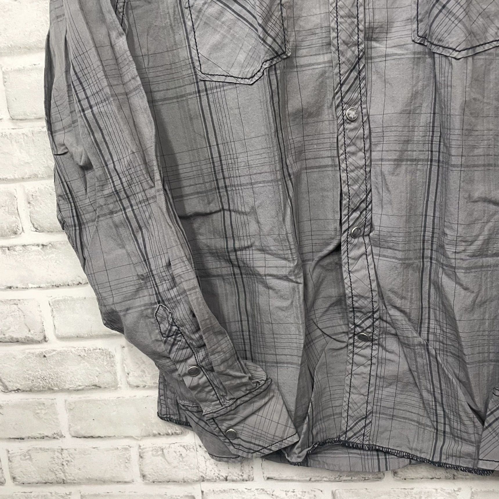 Vintage BKE Slim Fit Button-Up Long Sleeve Shirt Gray Mens Size L Size US L / EU 52-54 / 3 - 3 Thumbnail