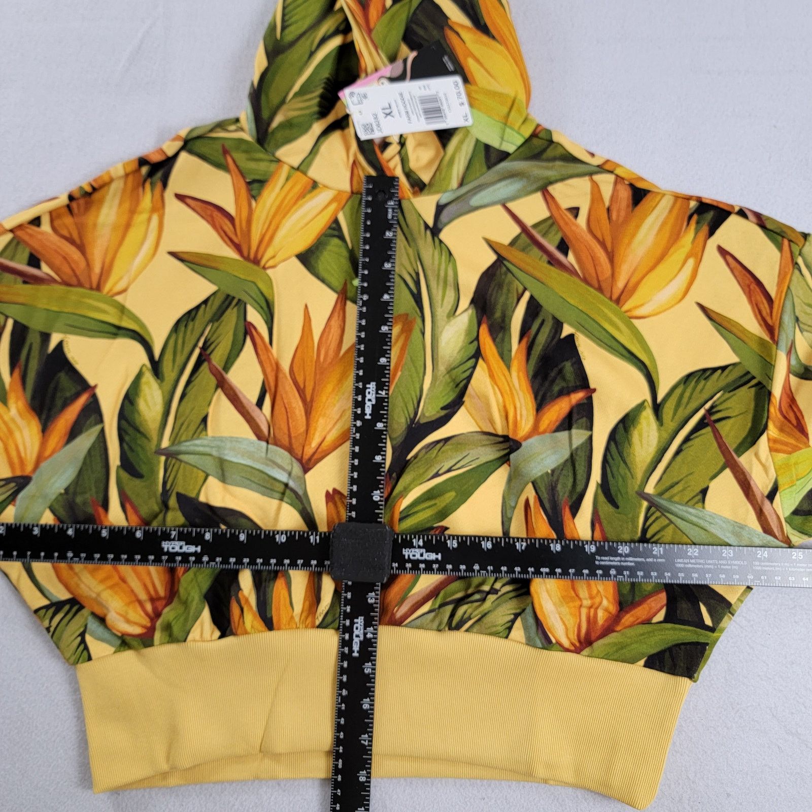 Adidas Adidas x Farm Rio Wmns Crop Top Hoodie Yellow Sz XL JD6282 Size XL / US 12-14 / IT 48-50 - 8 Thumbnail