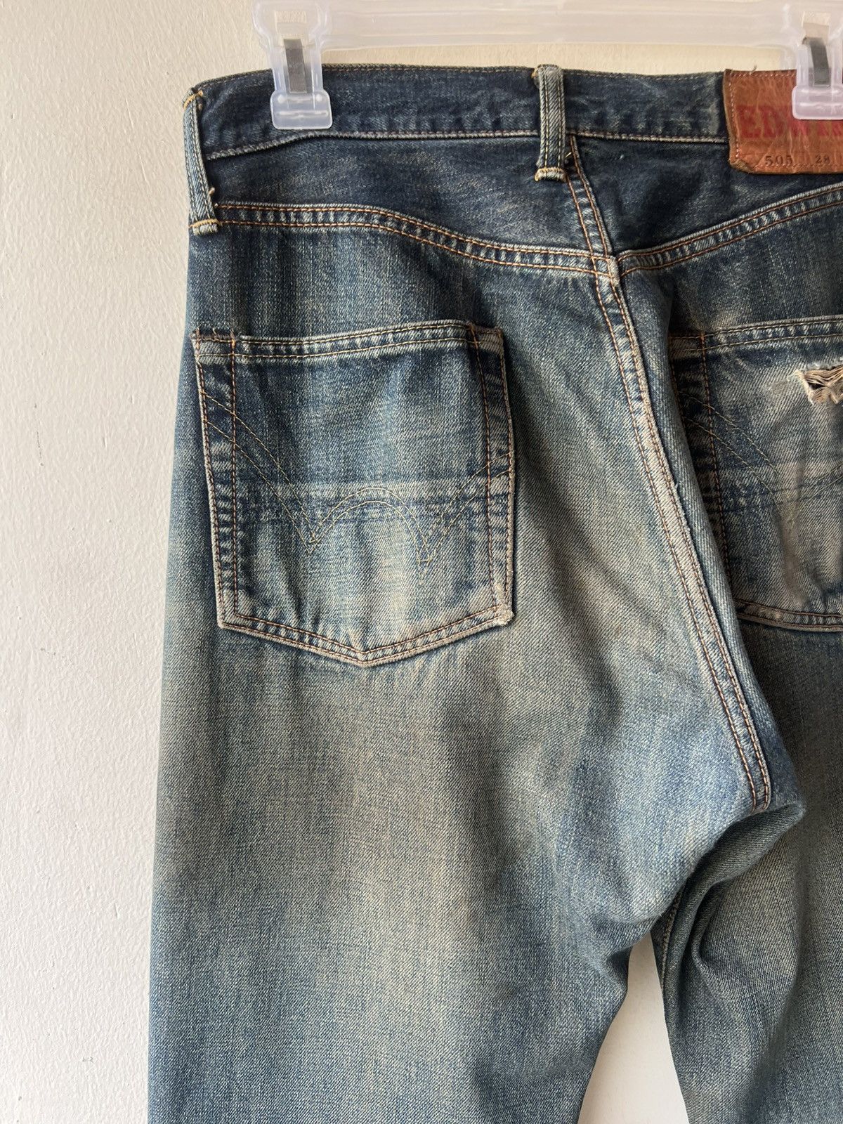 Edwin Vintage Y2K 2000s Edwin Aging Dirty Mud Denim Selvedge Jeans Size US 29 - 17 Thumbnail