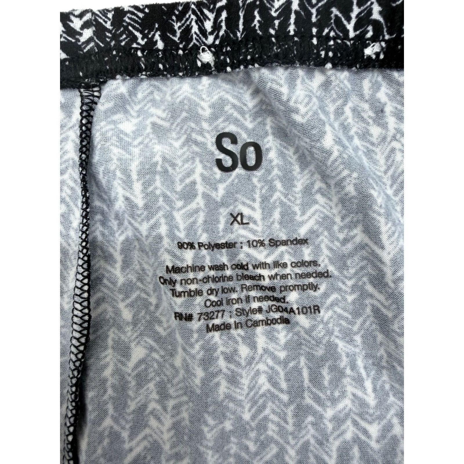 Vintage SO Leggings Size XL Black White Pull On Stretchy Thin Unisex Adults Size 40" / US 18 - 4 Thumbnail