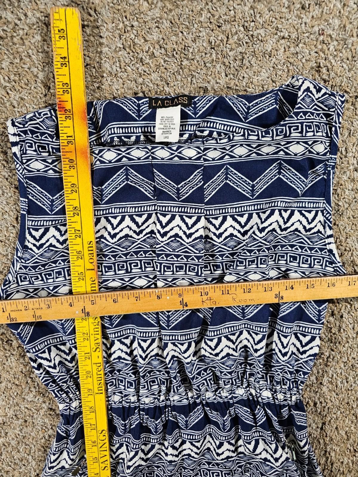 Other LA CLASS Blue White L Dress Size L / US 10 / IT 46 - 4 Thumbnail