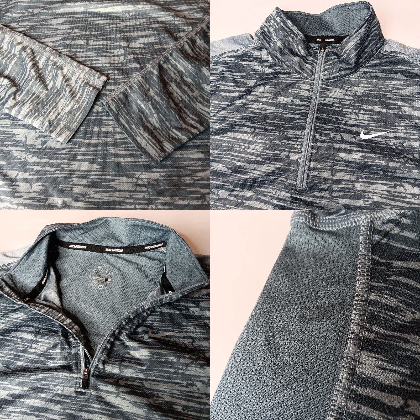 Nike Nike Dri-Fit Shirt 1/4 Zip Long Sleeve Gray Men M Athletic Running Shirt Size US M / EU 48-50 / 2 - 9 Thumbnail