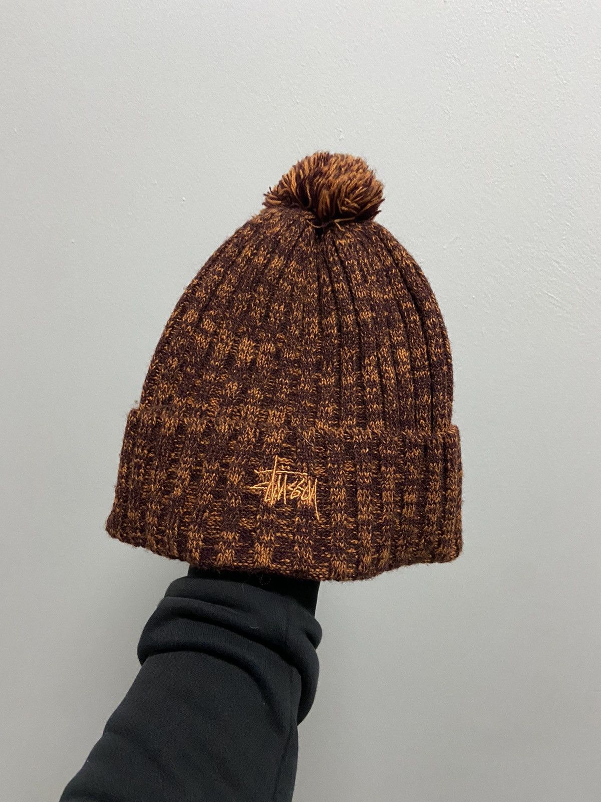 Stussy Vintage Stüssy Crown Logo Beanie Hat Striped Cap Archive