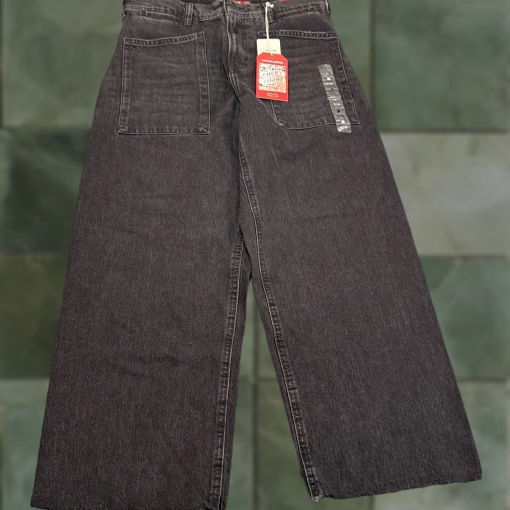 Lucky Brand NWT Lucky Brand Legend Womens 8/29 High Rise Wide-Leg Cropped Black Jeans Size 30" / US 8 / IT 44 - 1 Thumbnail