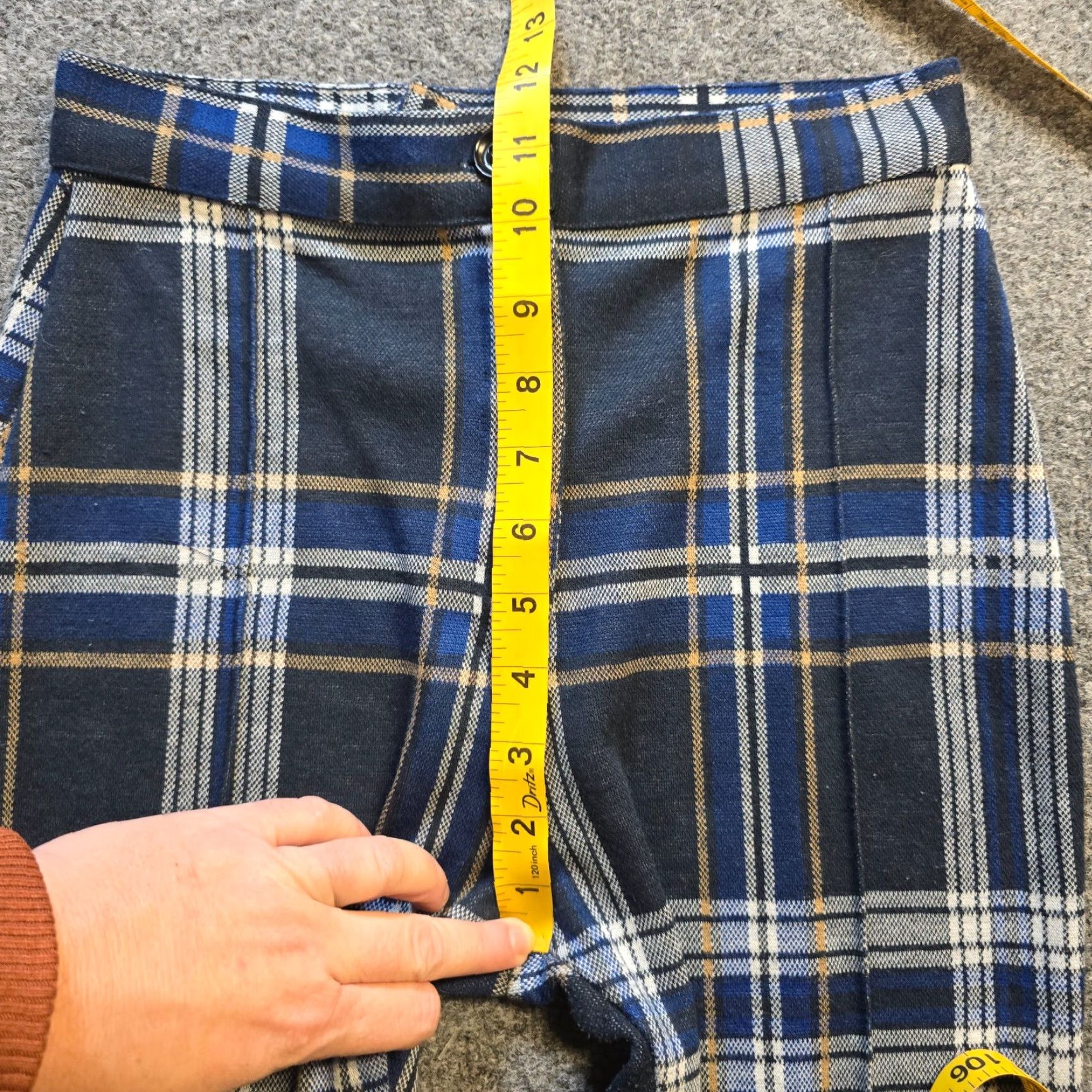 Free People Free People Pants Womens Size 2 Blue Plaid Carnaby Skinny Flat Front Casual Size 26" / US 2 / IT 38 - 6 Thumbnail