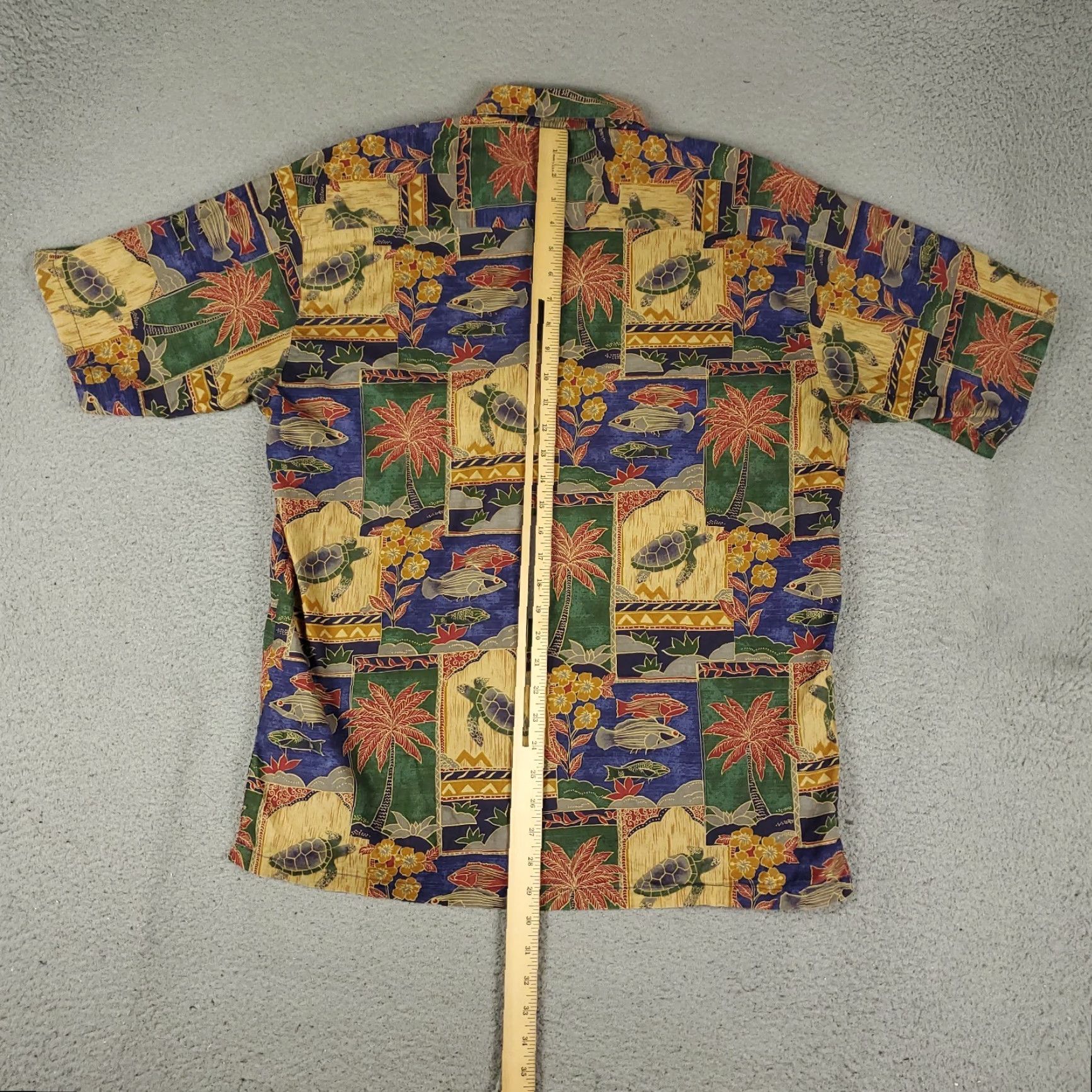 Tori Richard Tori Richard Shirt Mens Large Blue Beige Turtle Print Button Up Short Sleeve Size US L / EU 52-54 / 3 - 3 Thumbnail