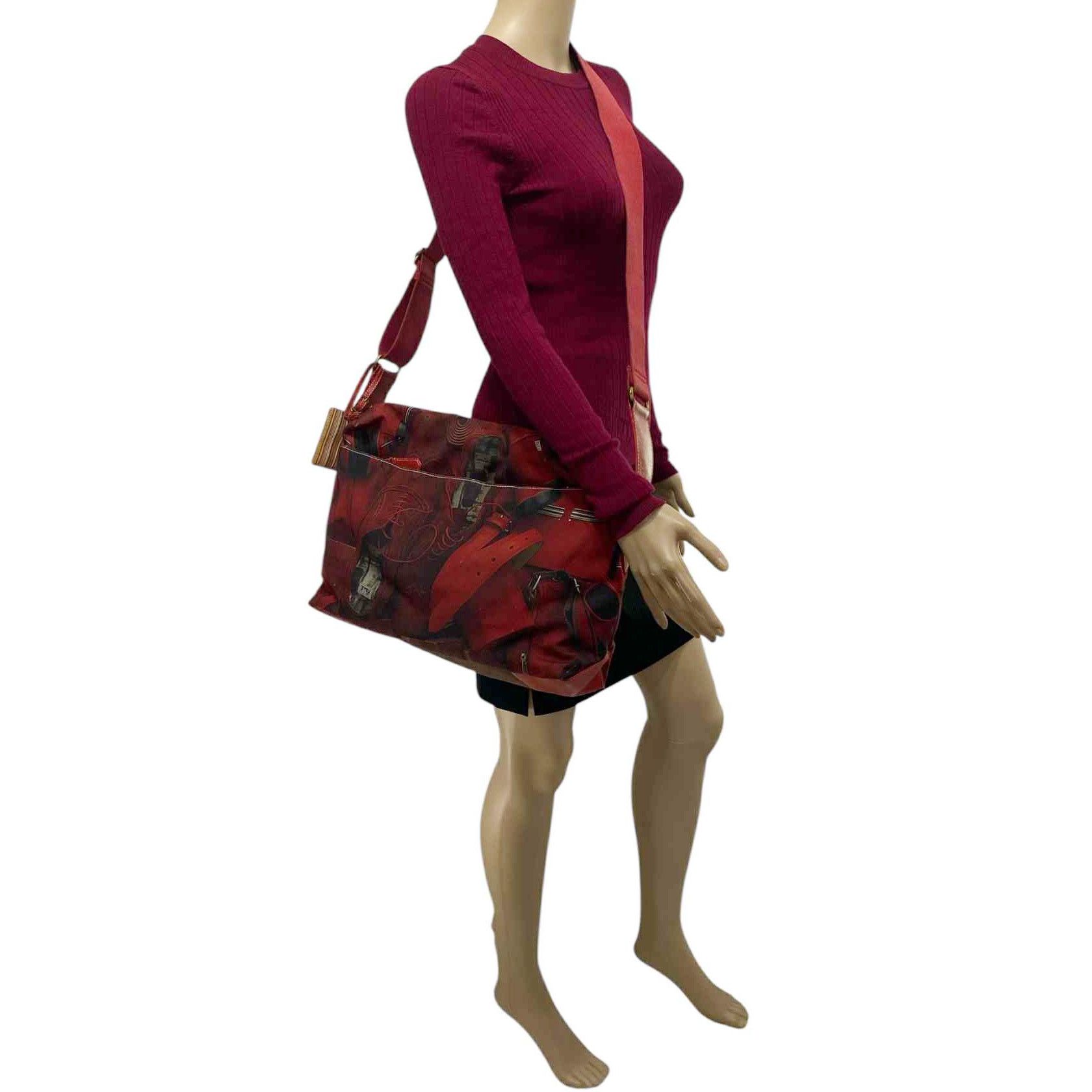 Paul Smith Vintage Red Mix Coated Canvas Leather Crossbody Bag Size ONE SIZE - 9 Thumbnail