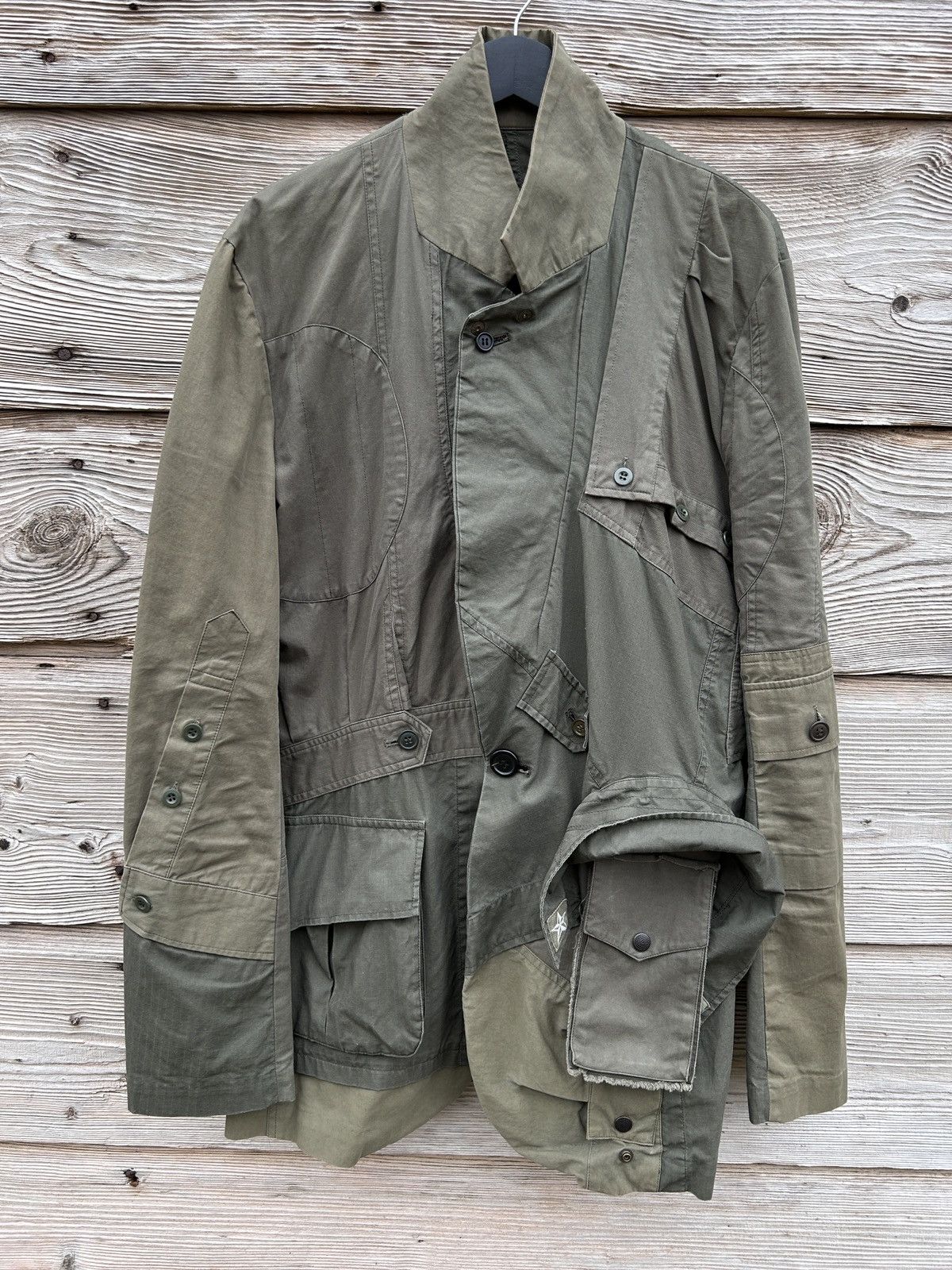 Pre-owned Jun Takahashi X Undercover Ss05 But Beautiful Reconstructed Military Jacket In Green